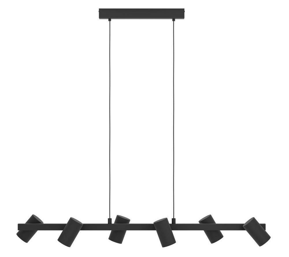 EGLO Hanglamp GATUELA 1 Hanglamp eettafel met 6 spots, metaal in zwart, E14 fitting (1 stuk)