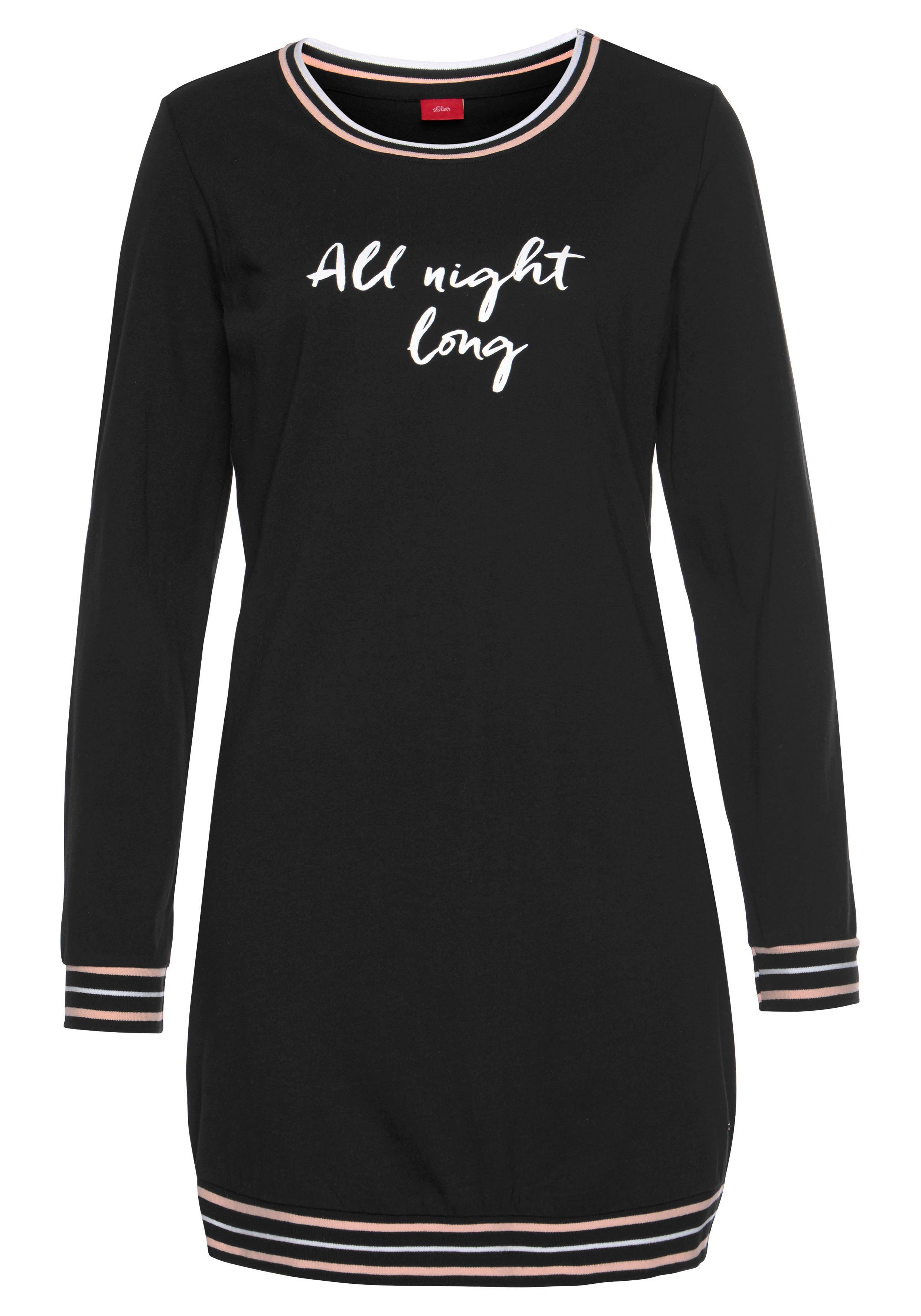 s.Oliver RED LABEL Beachwear Nachthemd met ribtricotboorden