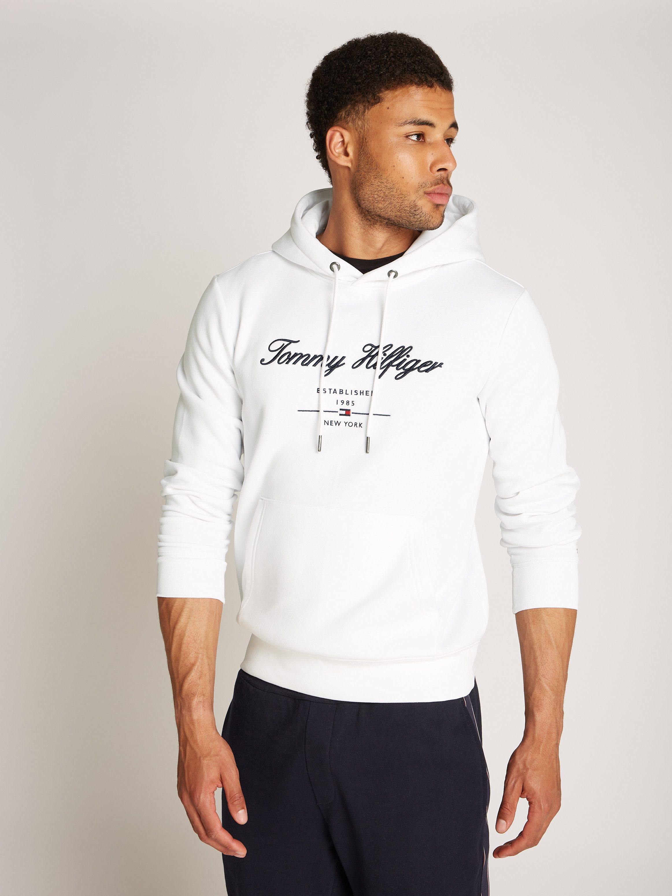 Tommy Hilfiger Hoodie SCRIPT LOGO HOODY met opgestikt logo