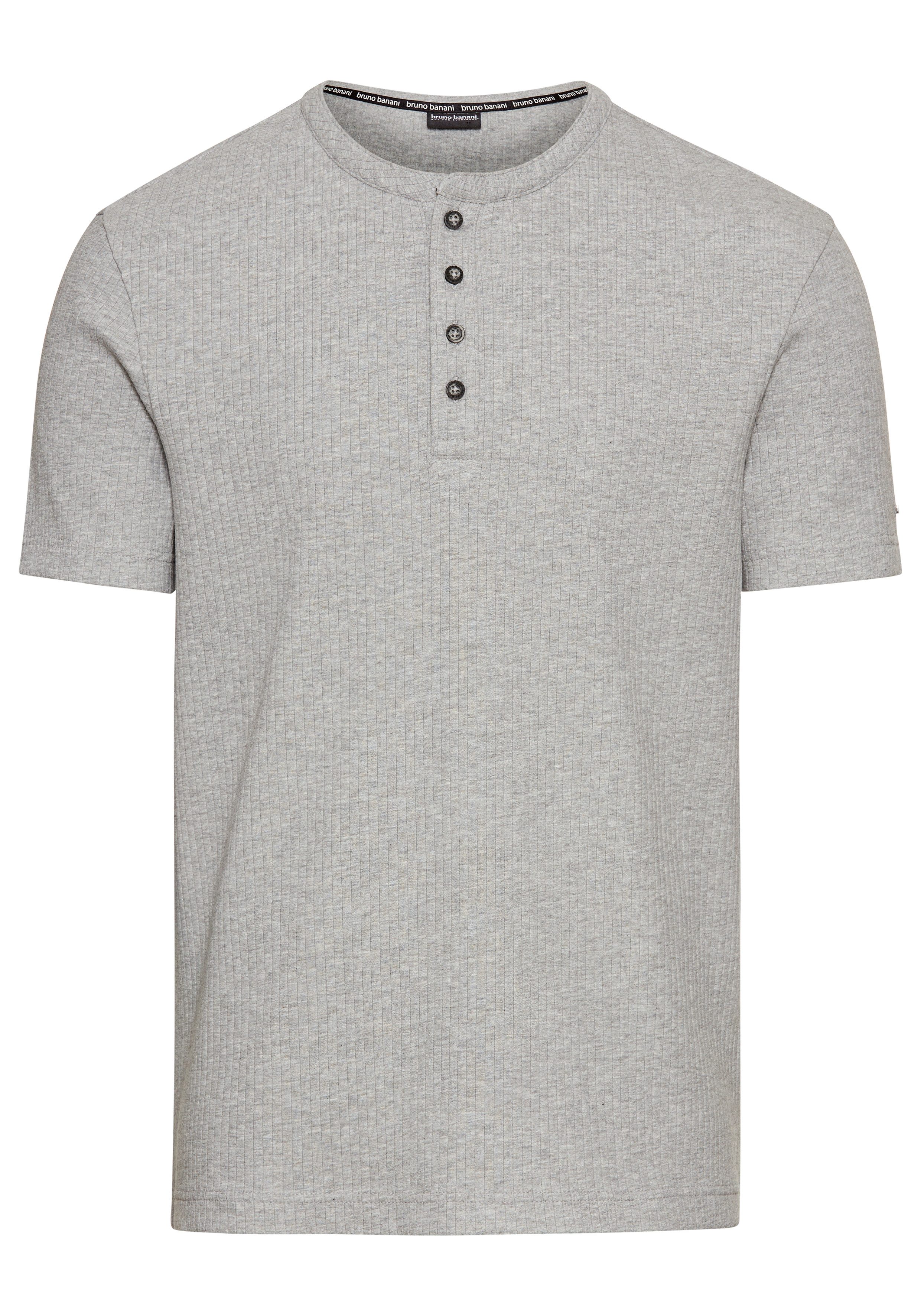 Bruno Banani Henleyshirt in elastische ribkwaliteit