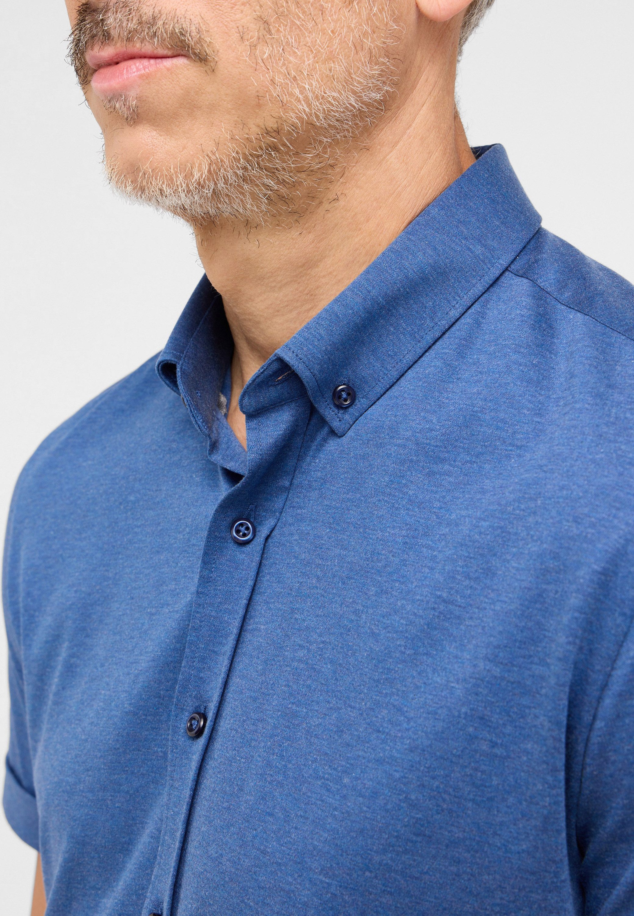 Eterna Overhemd met korte mouwen Slim fit NON IRON (strijkvrij)