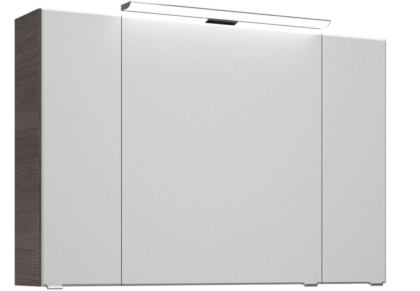 Saphir Badmeubelset Trentino 2-delig keramische wasbak, spiegelkast met LED-lamp Badkamermeubel-set 109cm breed, incl. deurdemper, 3 deuren, 2 lades (3 stuks)