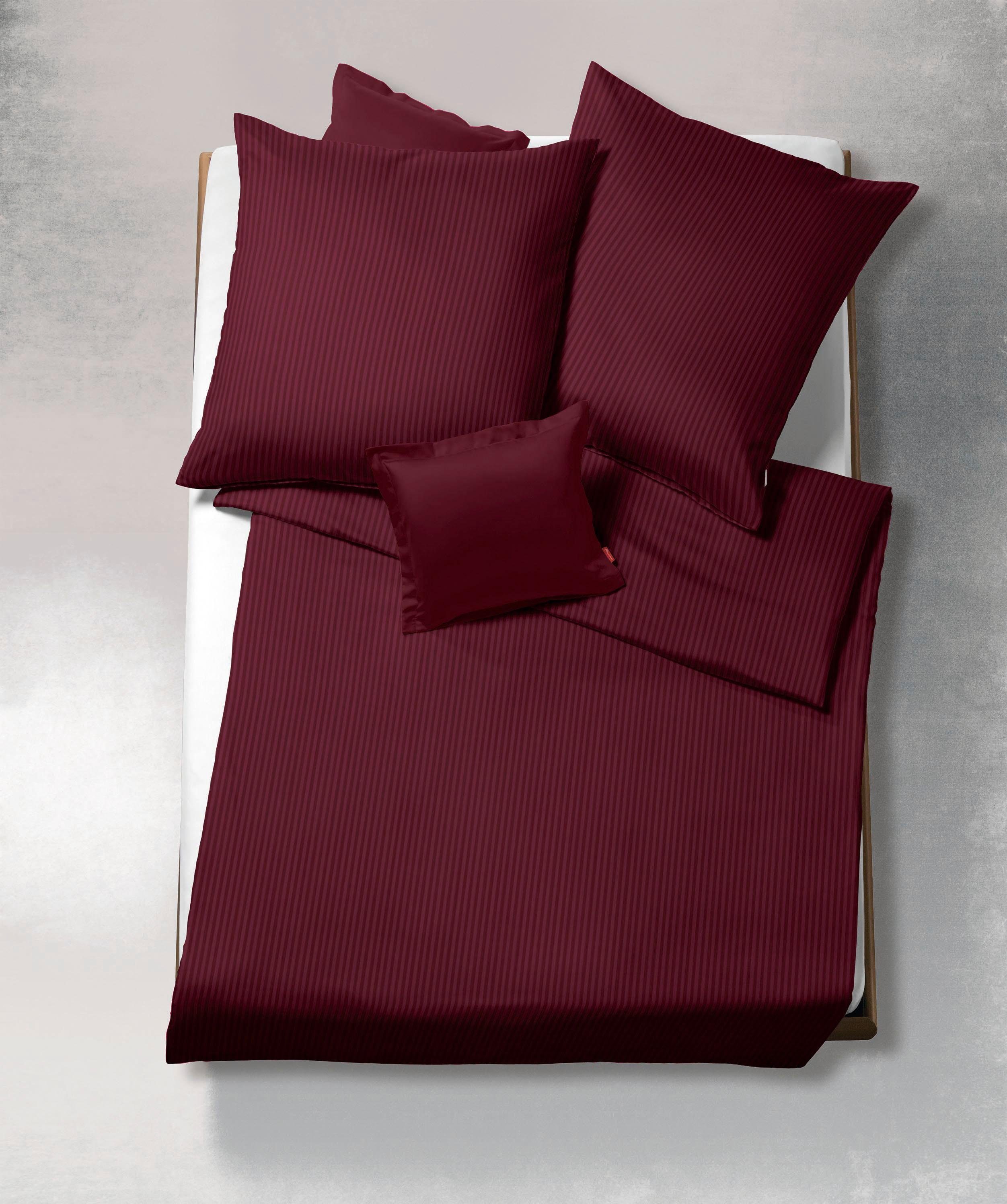 fleuresse Overtrekset Linz Halflinnen, 50% katoen, 50% linnen, 135x200, 155x220, 200x200 cm dekbedovertrekken maat 1x 155x220 cm rood