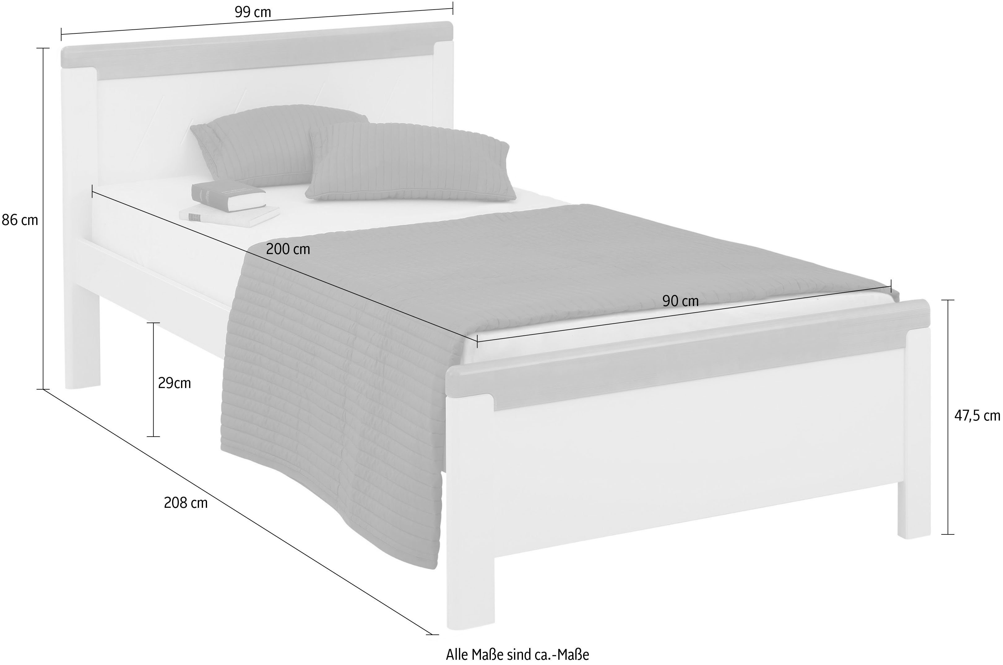 Home affaire Houten bed "CARITA" gecertificeerd massief hout, in klassieke landelijke stijl