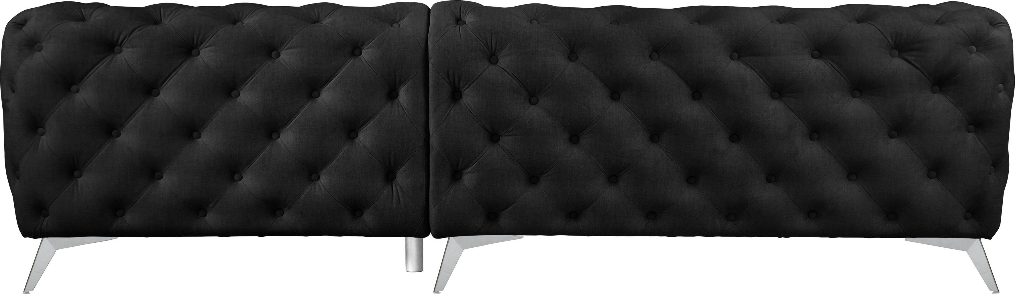Leonique Chesterfield-bank Glynis L-vorm luxueuze capitonnage, moderne chesterfield look, kleur van de poten ter keuze