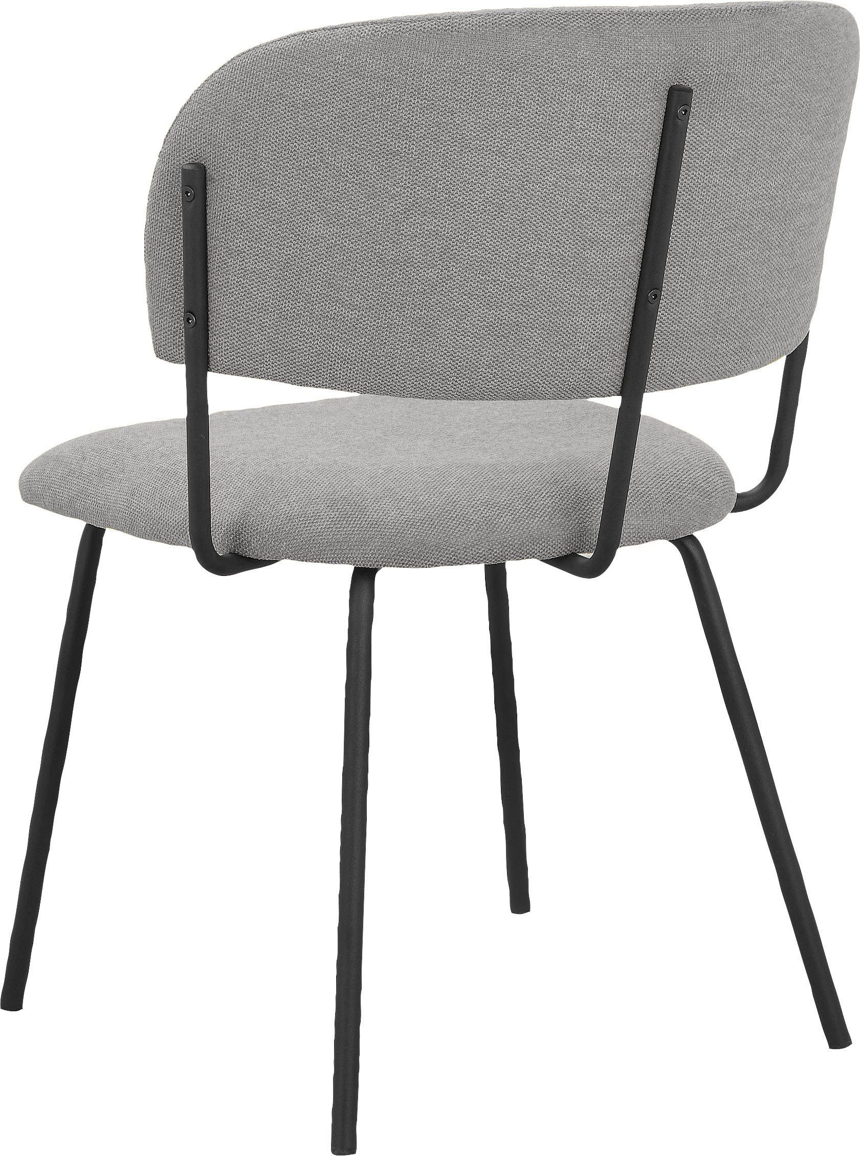 INOSIGN Eetkamerstoel Taous Zitting en rugleuning met bekleding, met onderstel van metaal, zithoogte 48 cm (2 stuks)