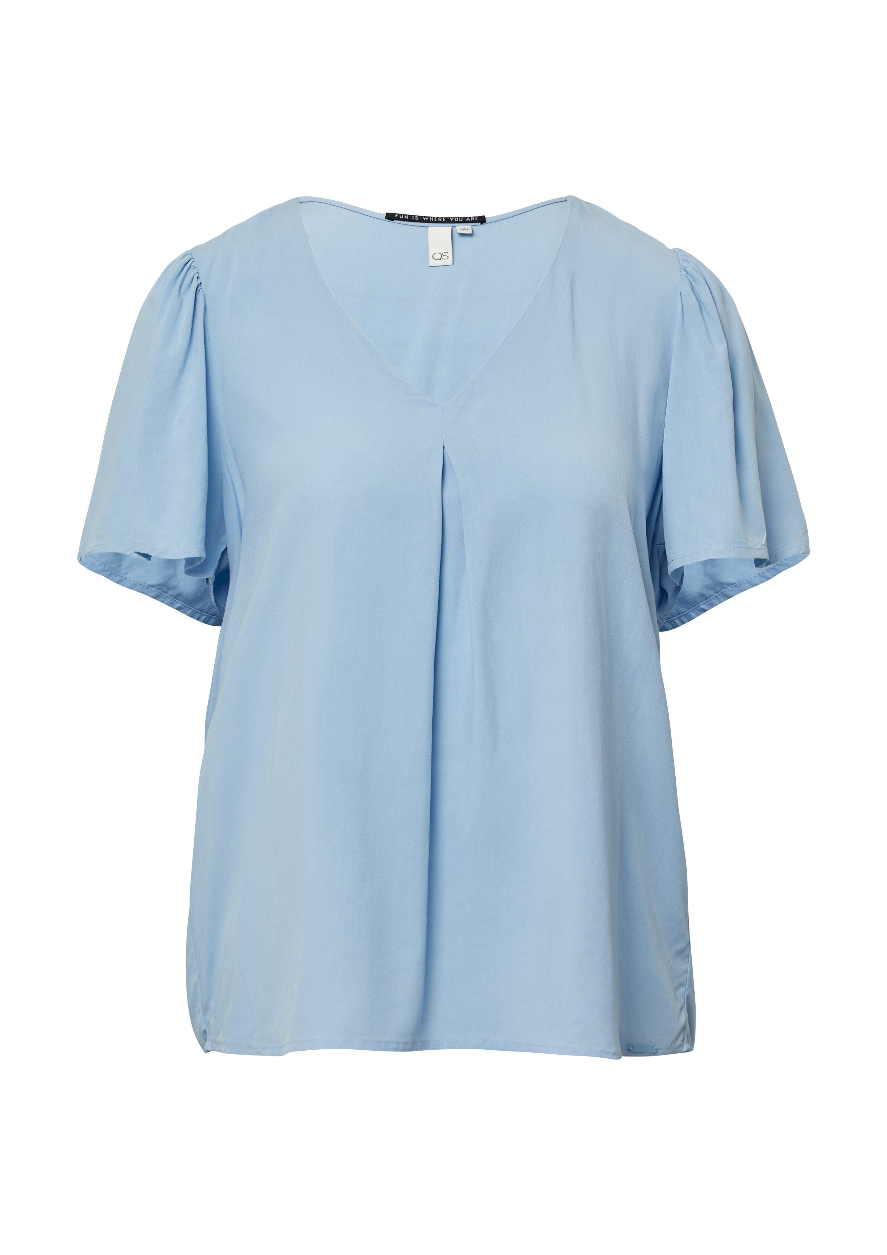 Q/S designed by Blouse met korte mouwen met v-halslijn en van viscose