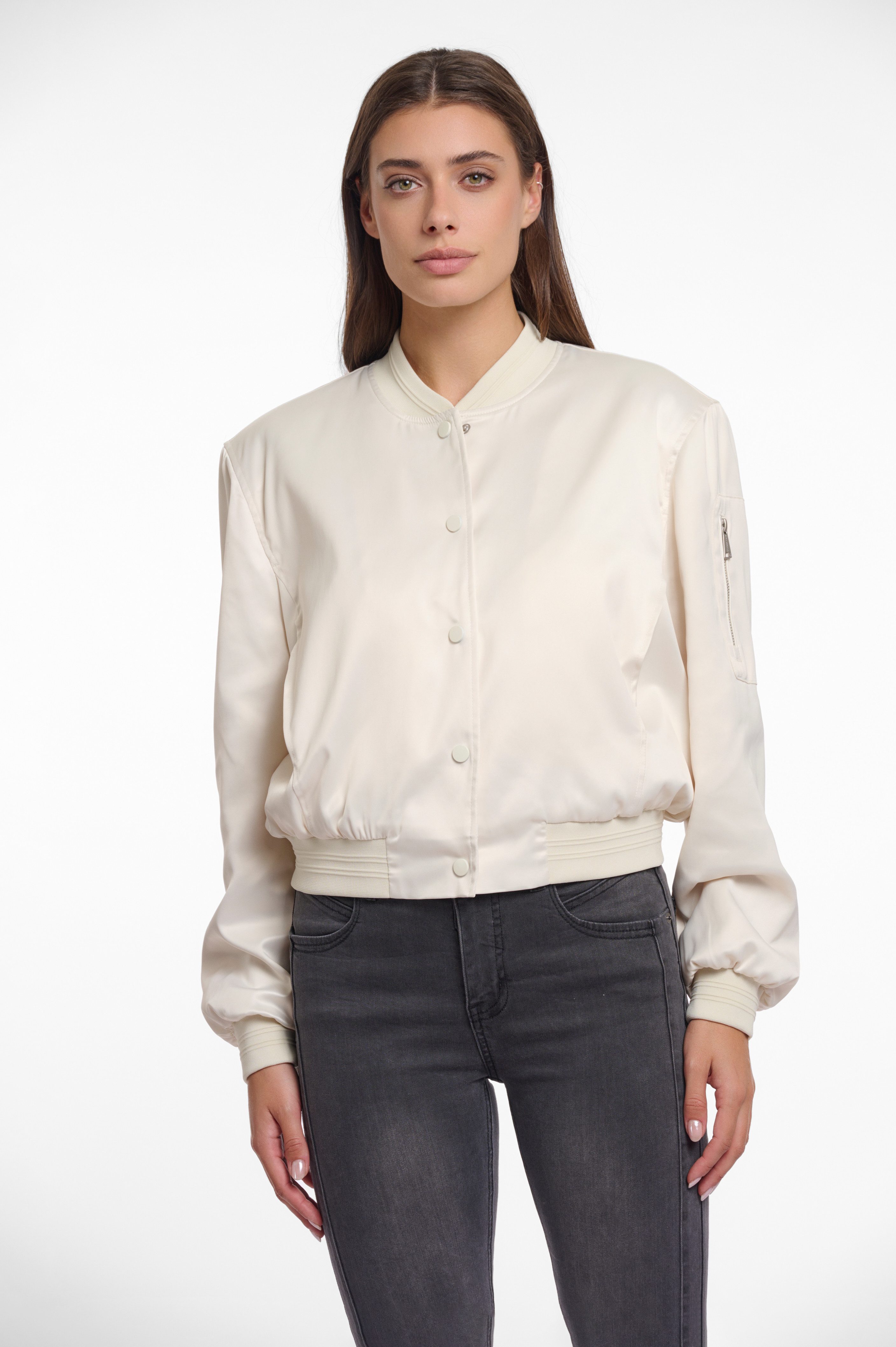 Rino & Pelle Blouson BANNER met nepzak op de mouw dames blousons maat 44 beige