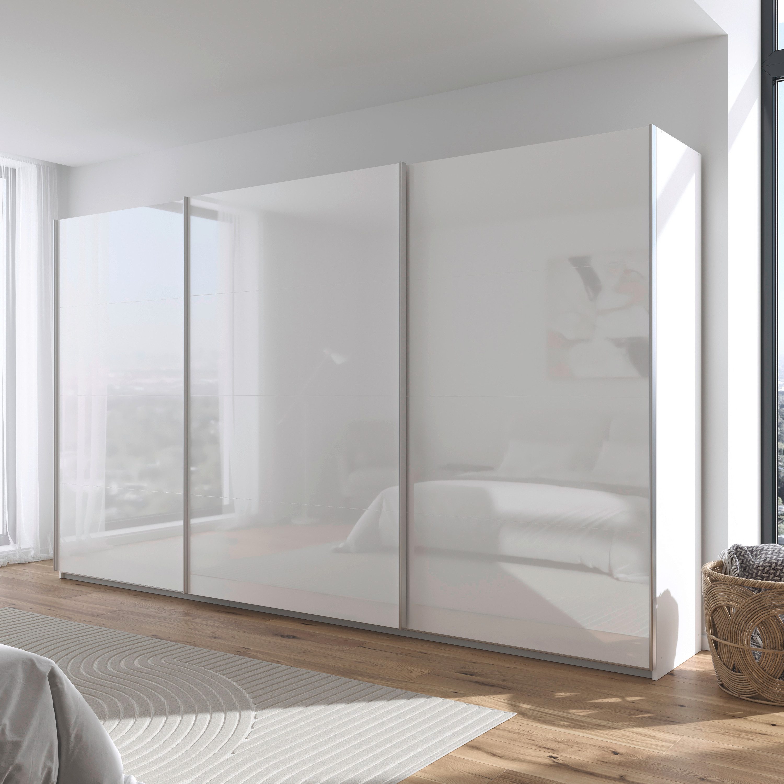 rauch Schuifdeurkast Kledingkast kast garderobe AGORDO met decor- of hoogglansfront doordachte binnenuitrusting, in 4 breedtes en 2 hoogtes made in germany