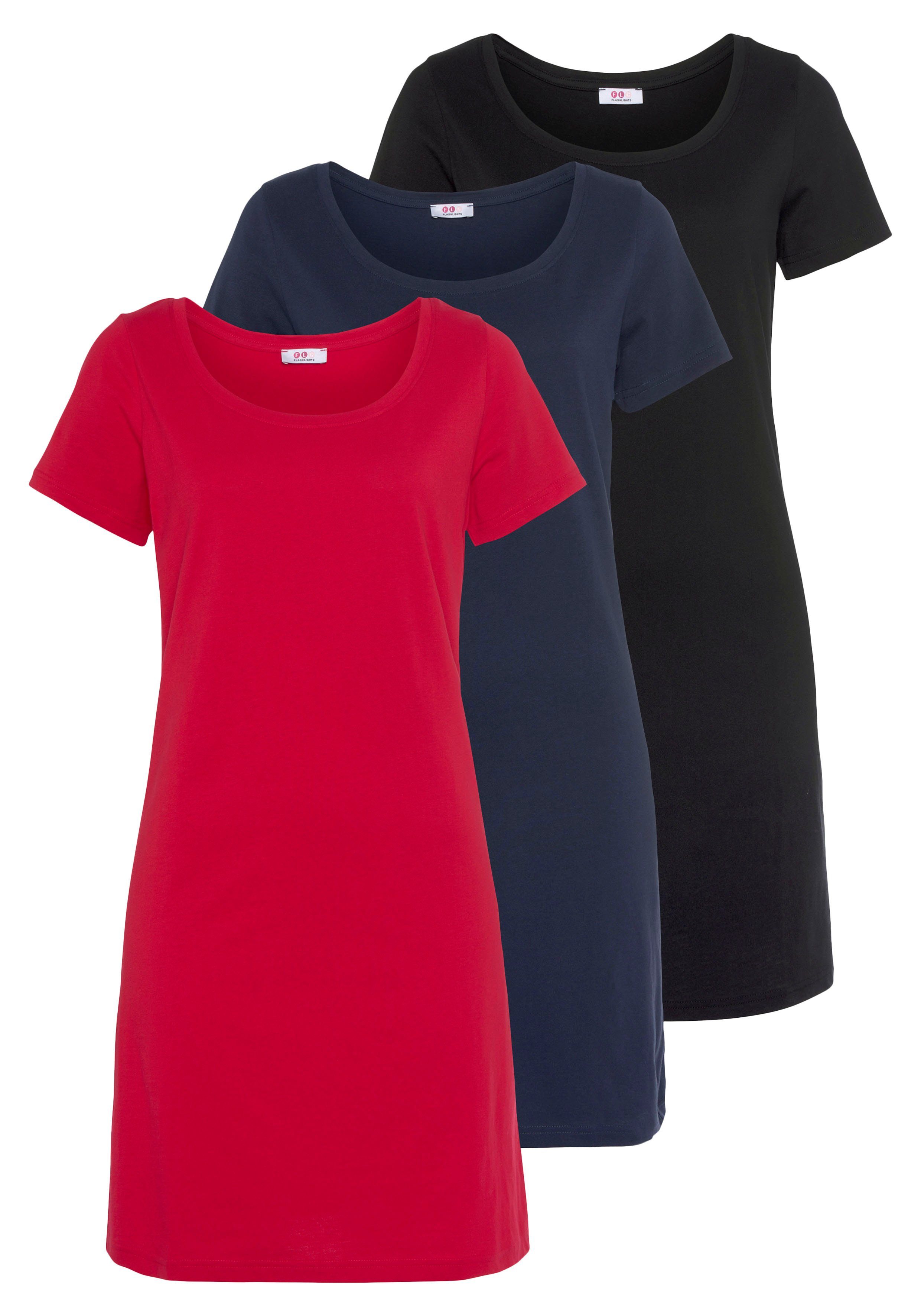 Flashlights Mini-jurk in drie belangrijke kleuren (set, 3-delig)