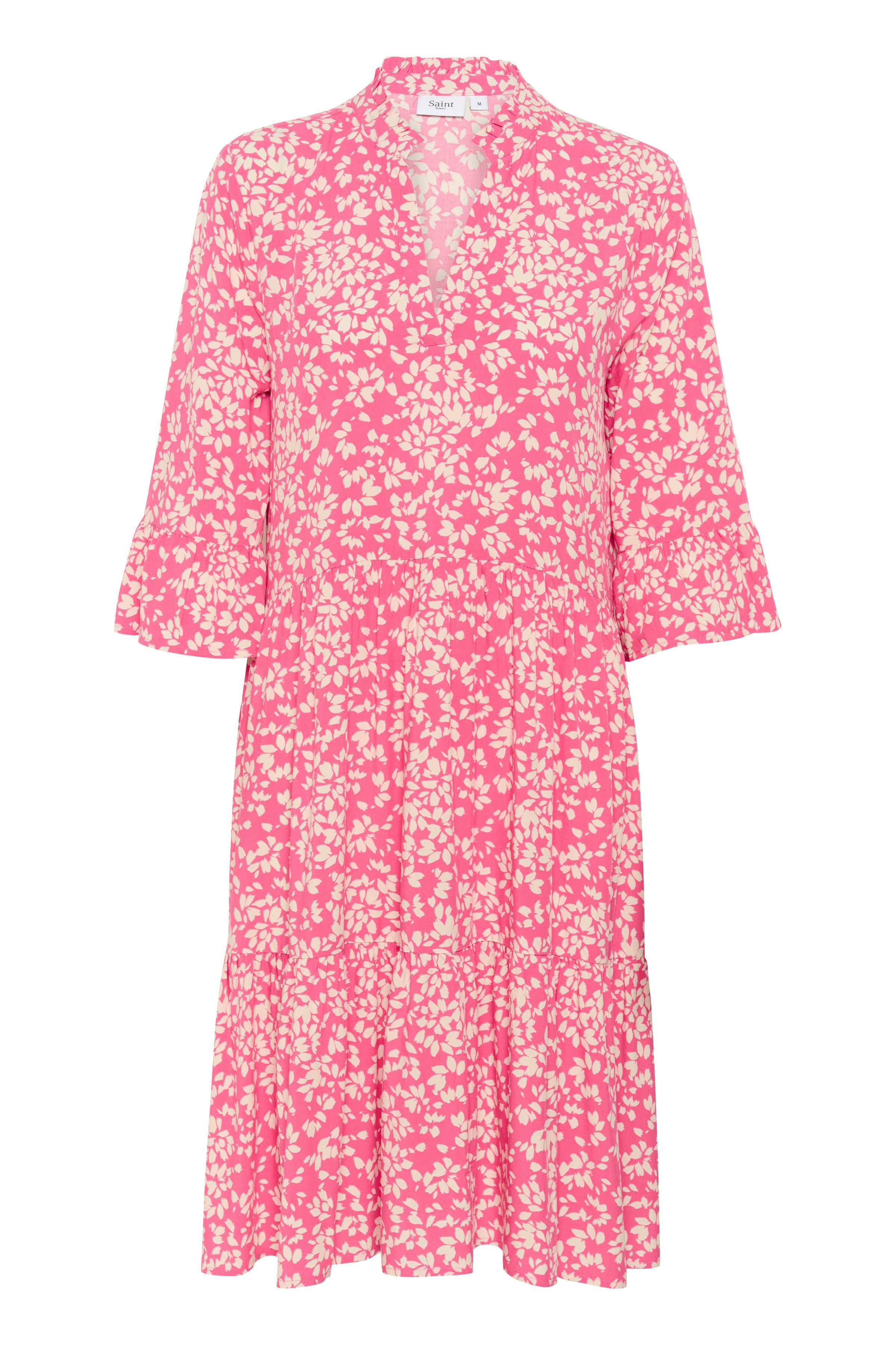 Saint Tropez Blousejurk EdaSZ dress met volants en 3/4 mouwen