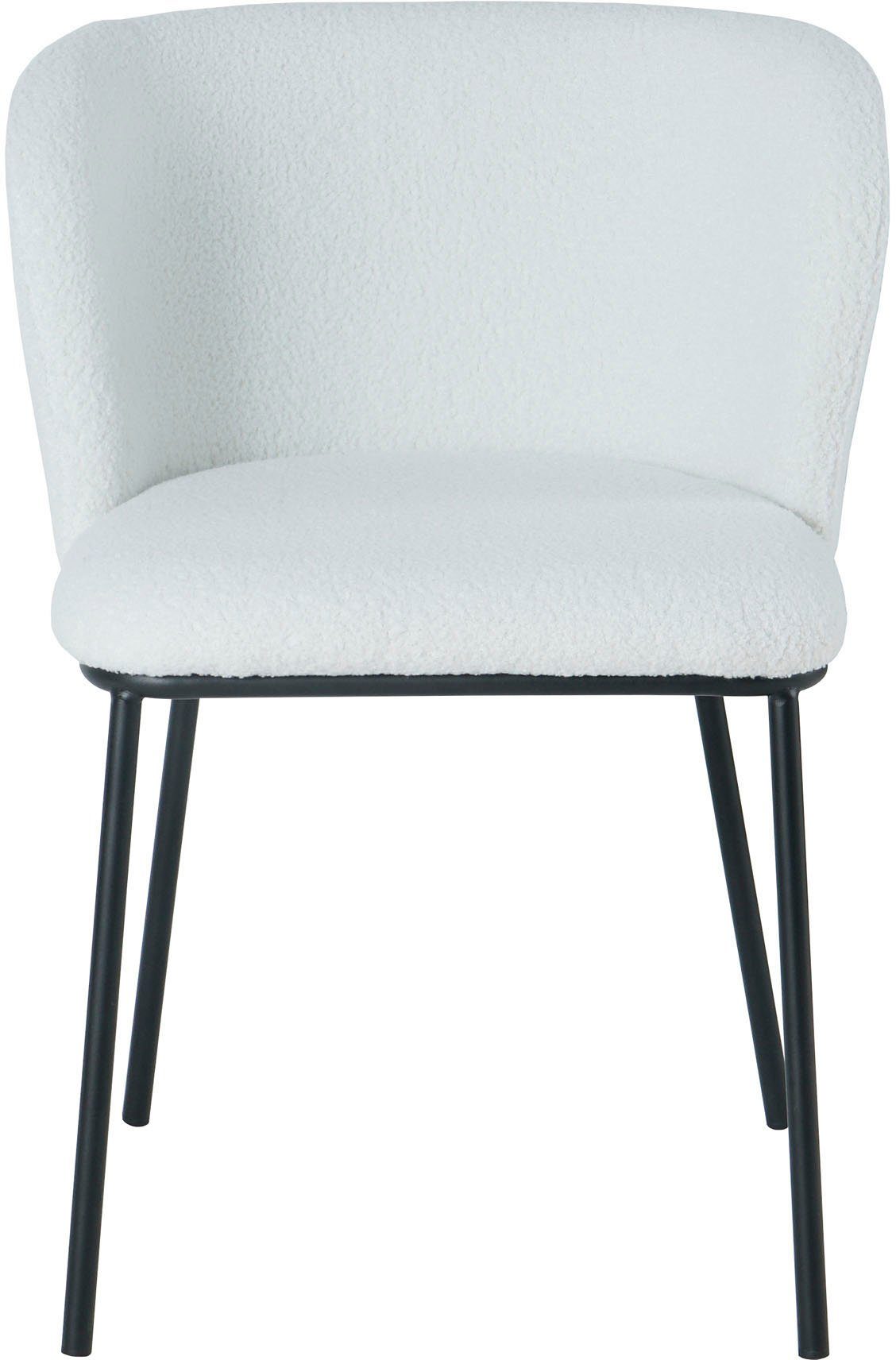 SalesFever Stoel met 4 poten afgeronde rugleuning (set, 2 stuks)