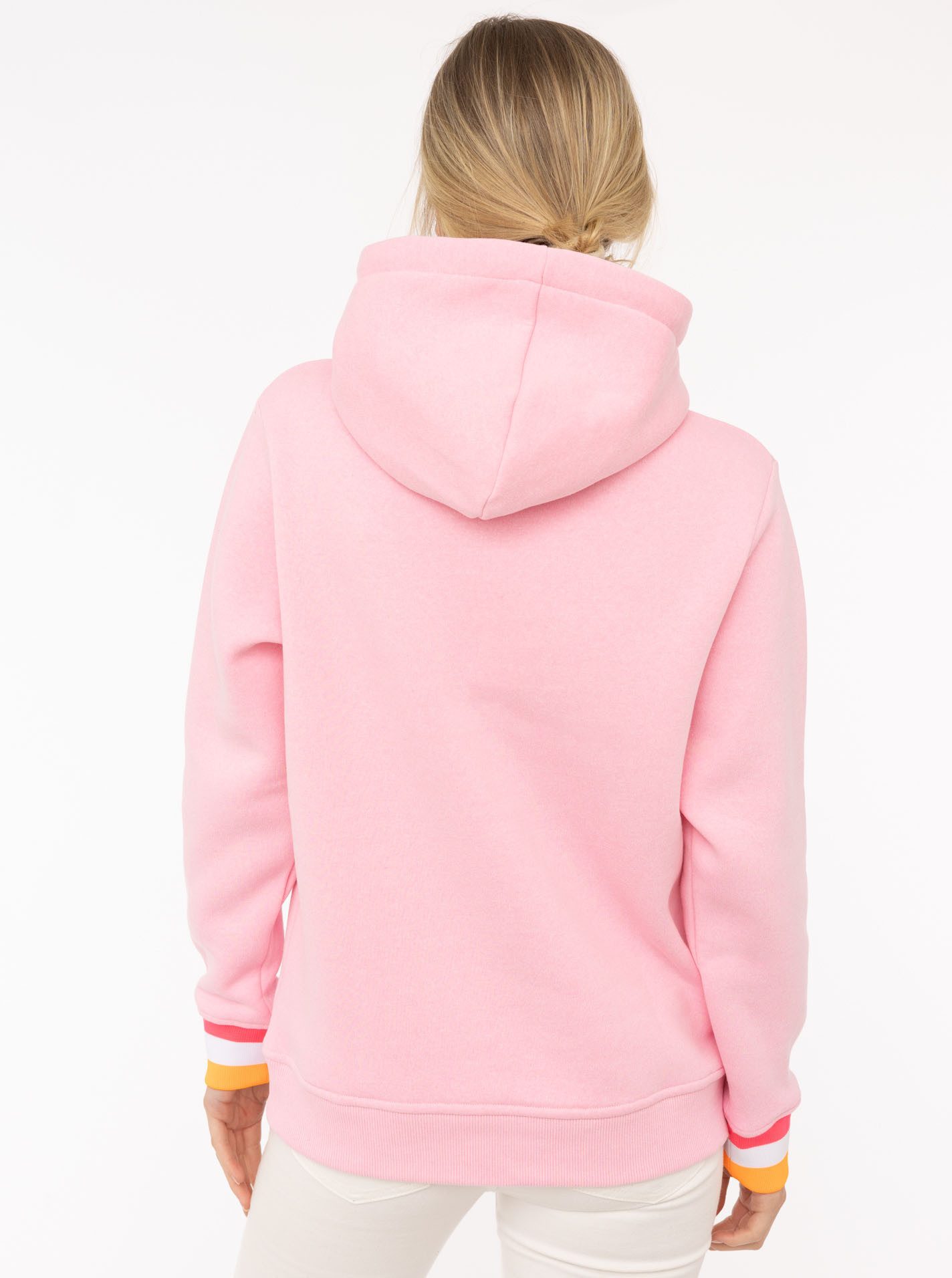 Zwillingsherz Hoodie "Rahel" met "moin" en anker borduurwerk, contrasterende mouwboorden