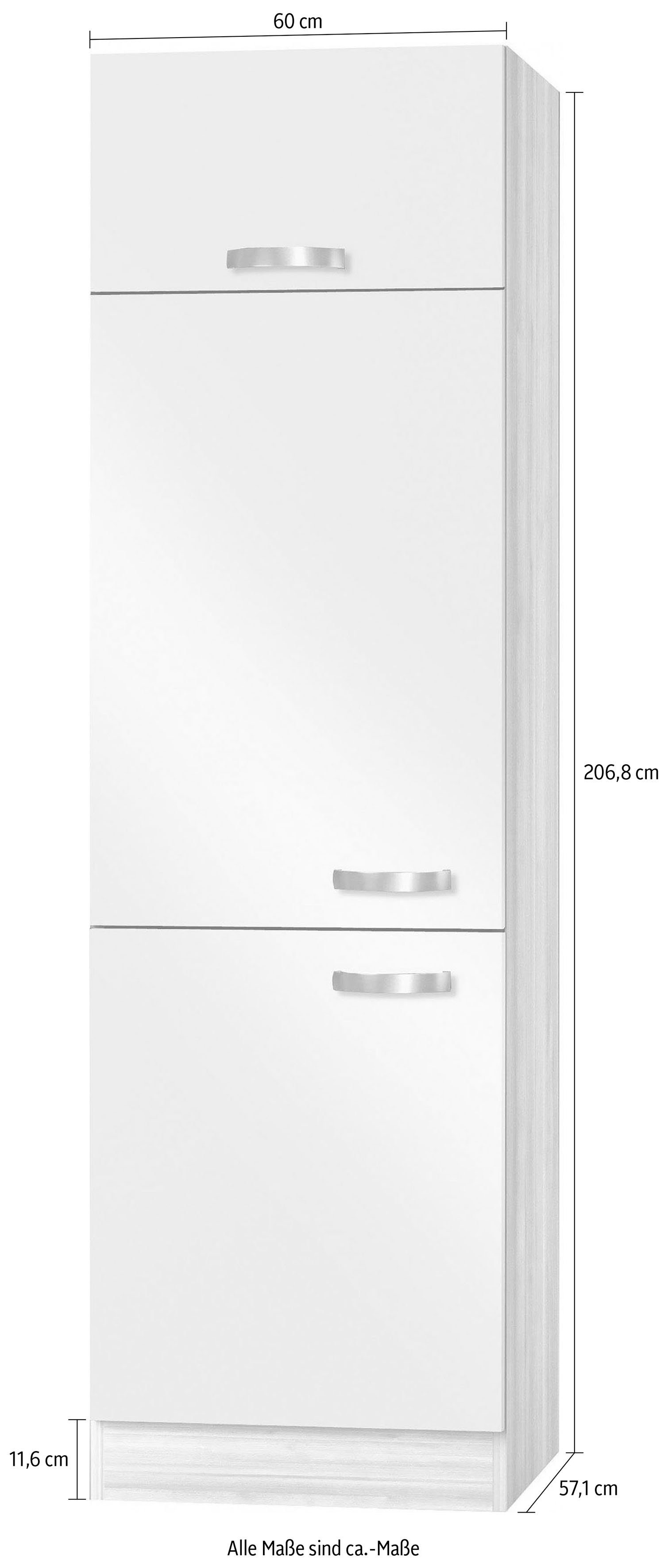 OPTIFIT Koelkastombouw Faro , met metalen handgrepen, breedte 60 cm