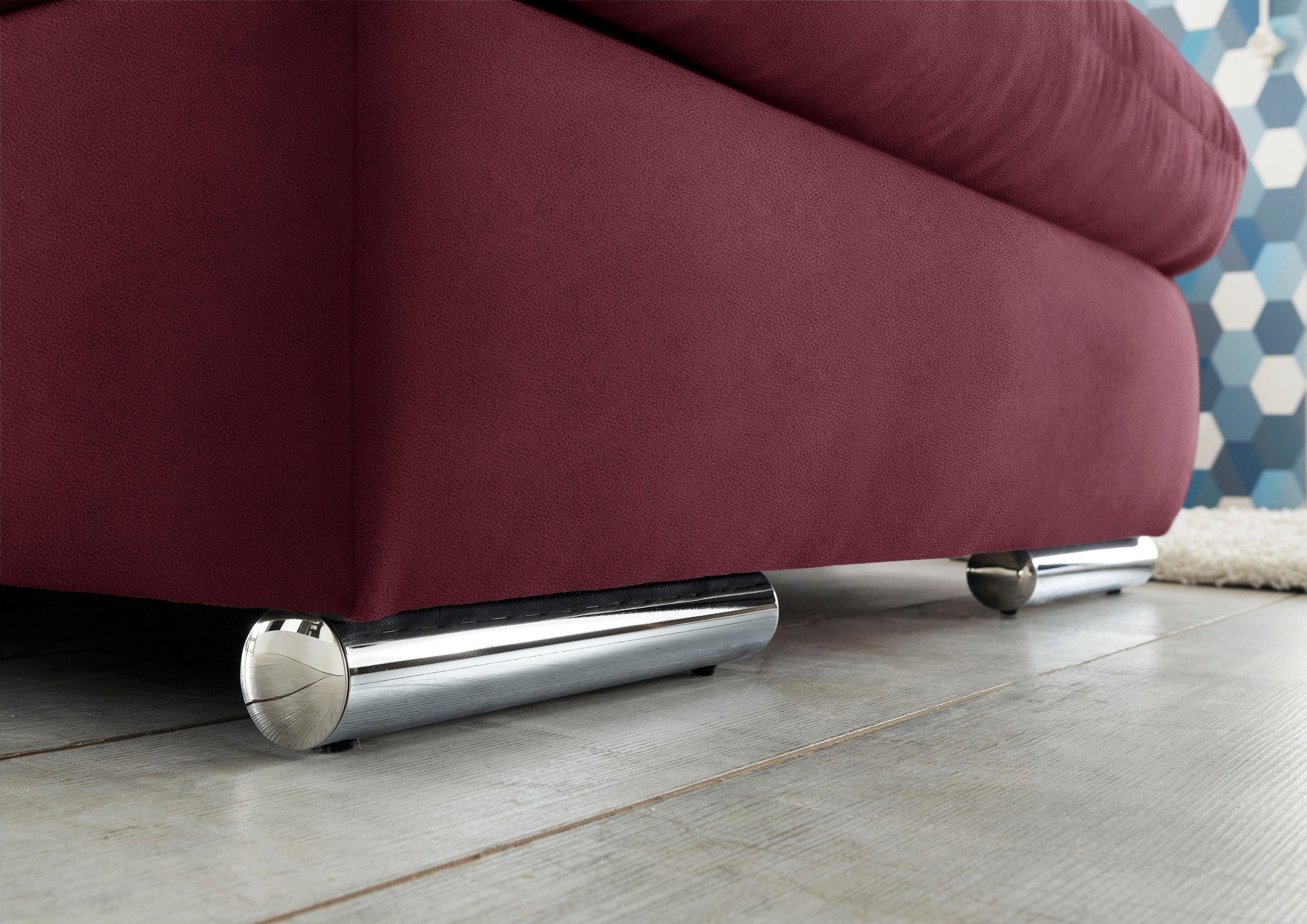 set one by Musterring Hoekbank SO4100 V met verstelbare hoofdeinden, optioneel met functies, cord bekleding