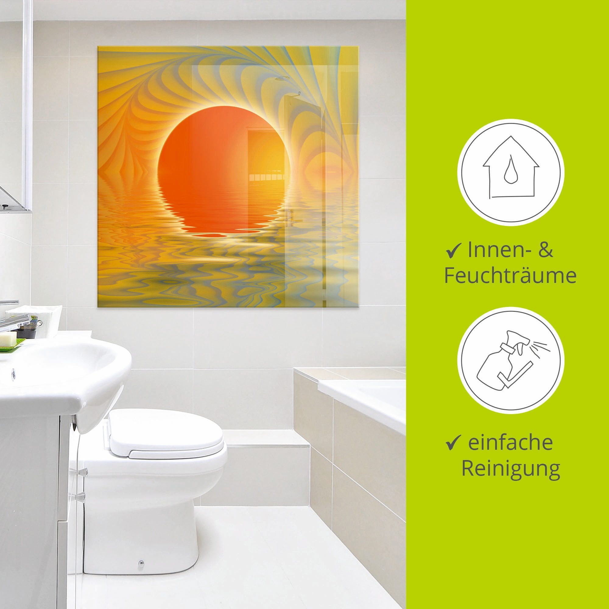 Artland Print op glas Abstracte zonsondergang