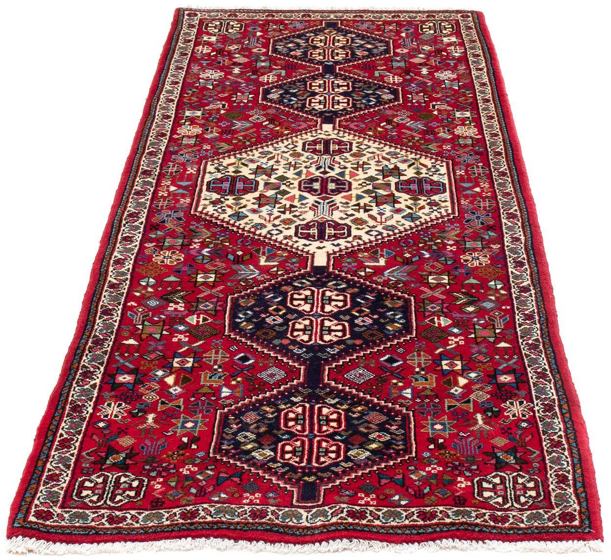 morgenland Hoogpolige loper Abadeh medaillon Blu scuro 206 x 78 cm Handgeknoopt