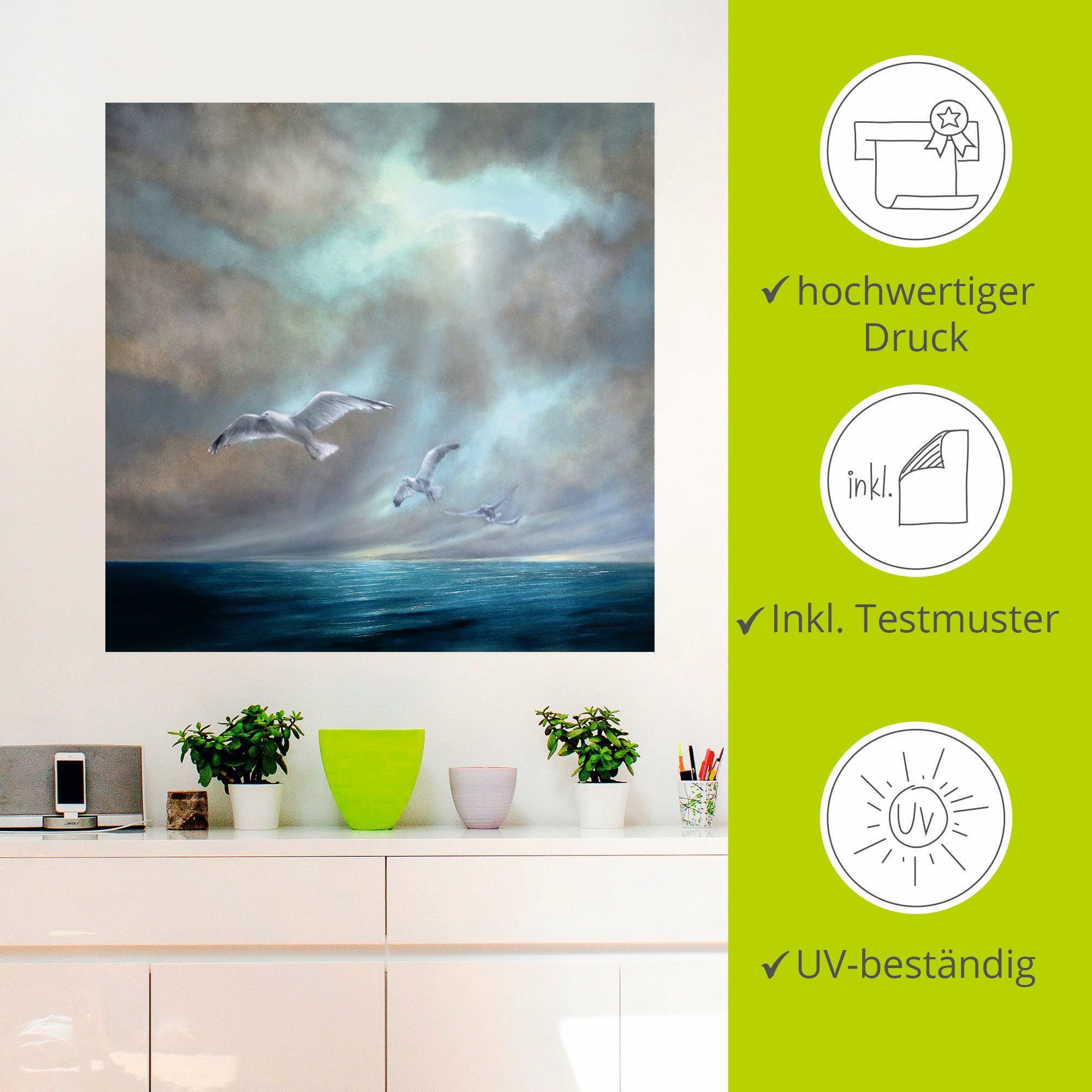 Artland Artprint Vrij zijn als artprint op linnen, muursticker in verschillende maten
