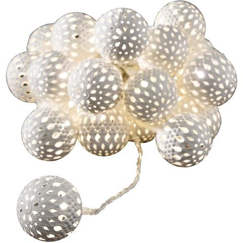 LED-lichtketting m. metalen ballen, warm-wit 24-d.