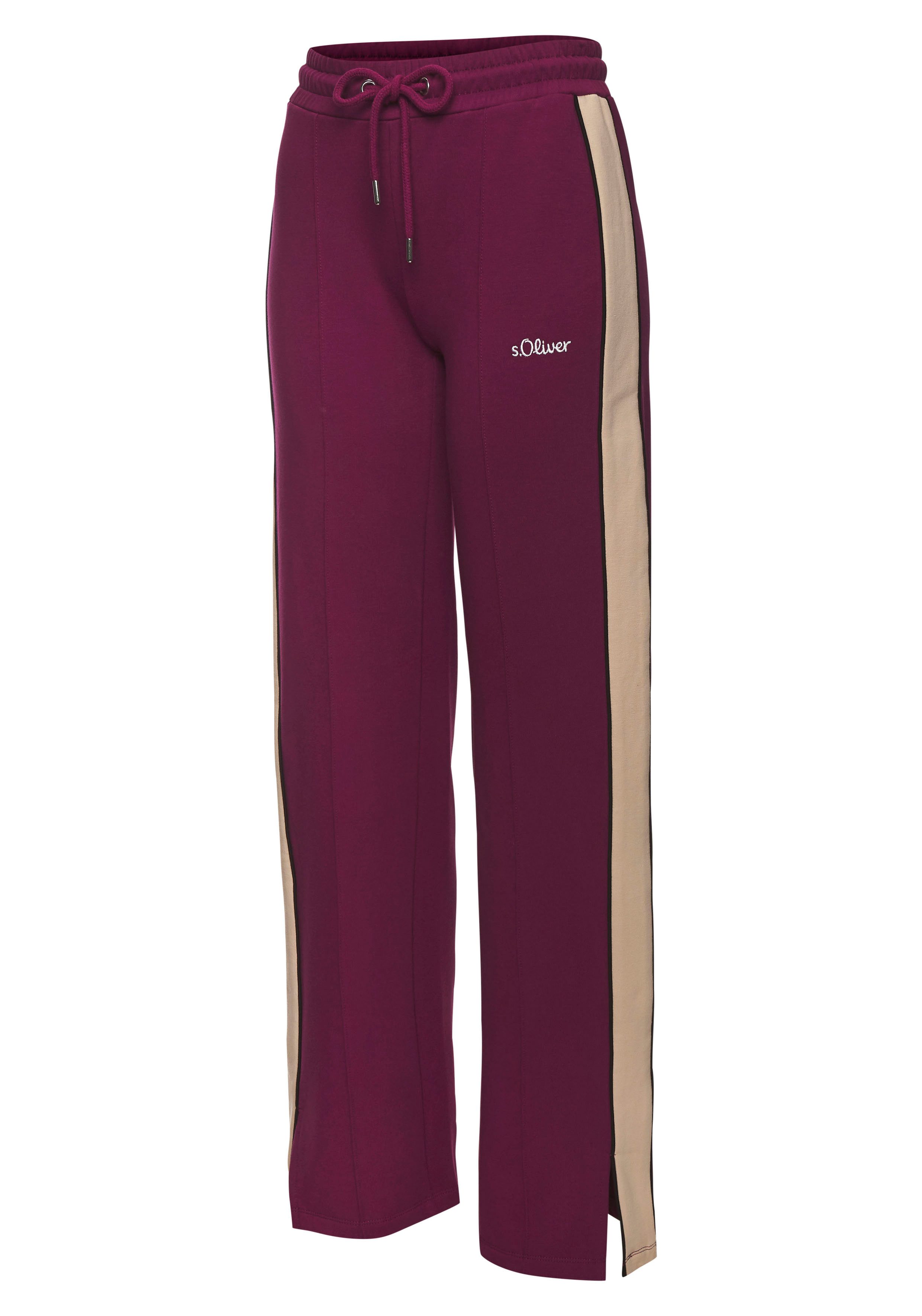 s.Oliver RED LABEL Beachwear Sweatbroek Loungebroek met contraststrepen en pipings, loungewear