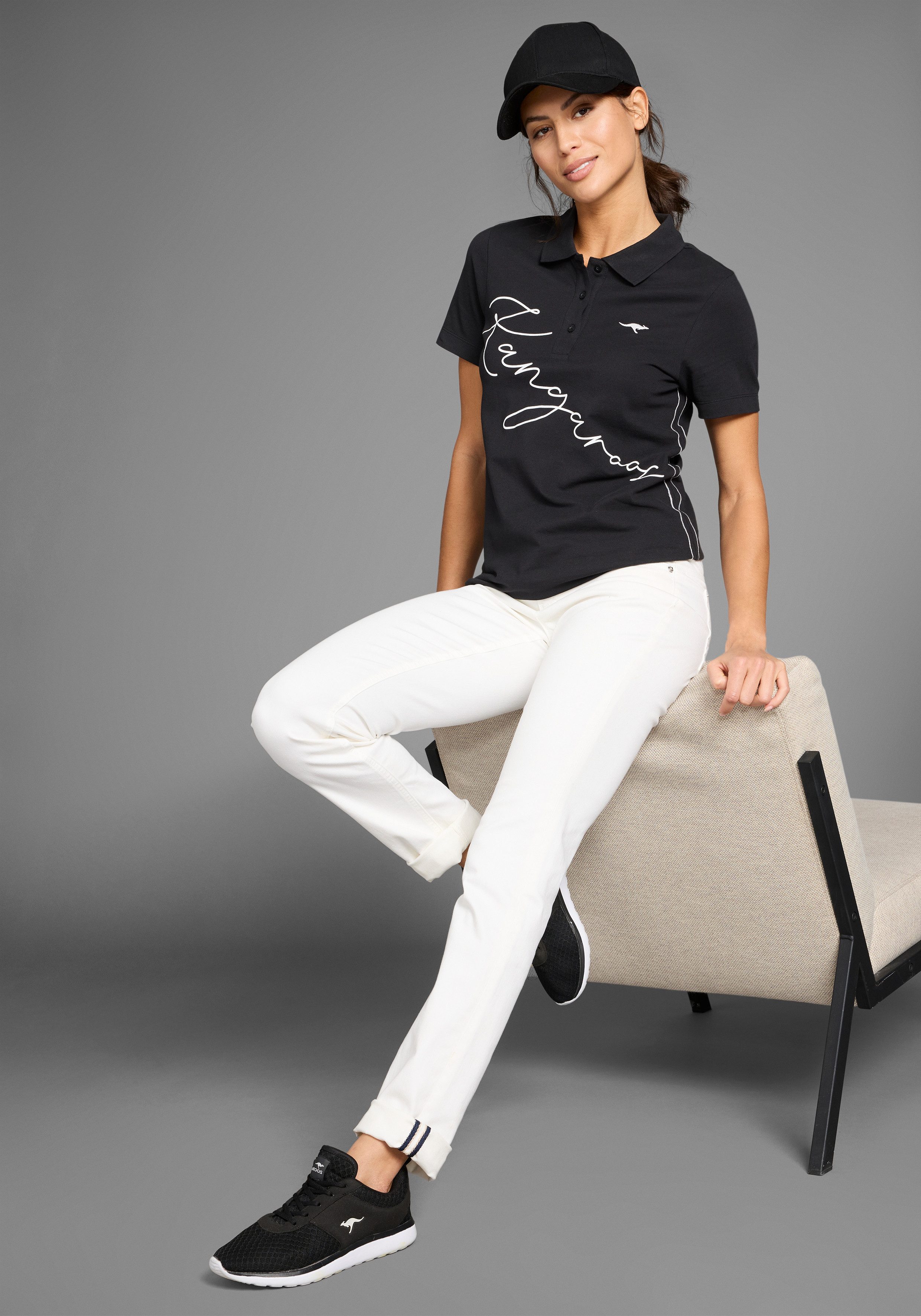 KangaROOS Poloshirt met groot logo-opschrift
