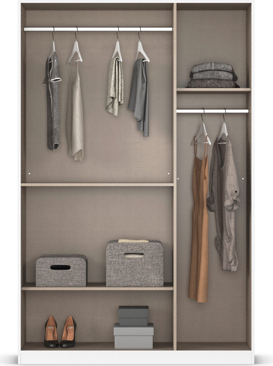 rauch Draaideurkast Kledingkast kast garderobe MAIKA met decor-front 2 lades, in verschillende breedtes, hoogtes, kleuren, made in germany