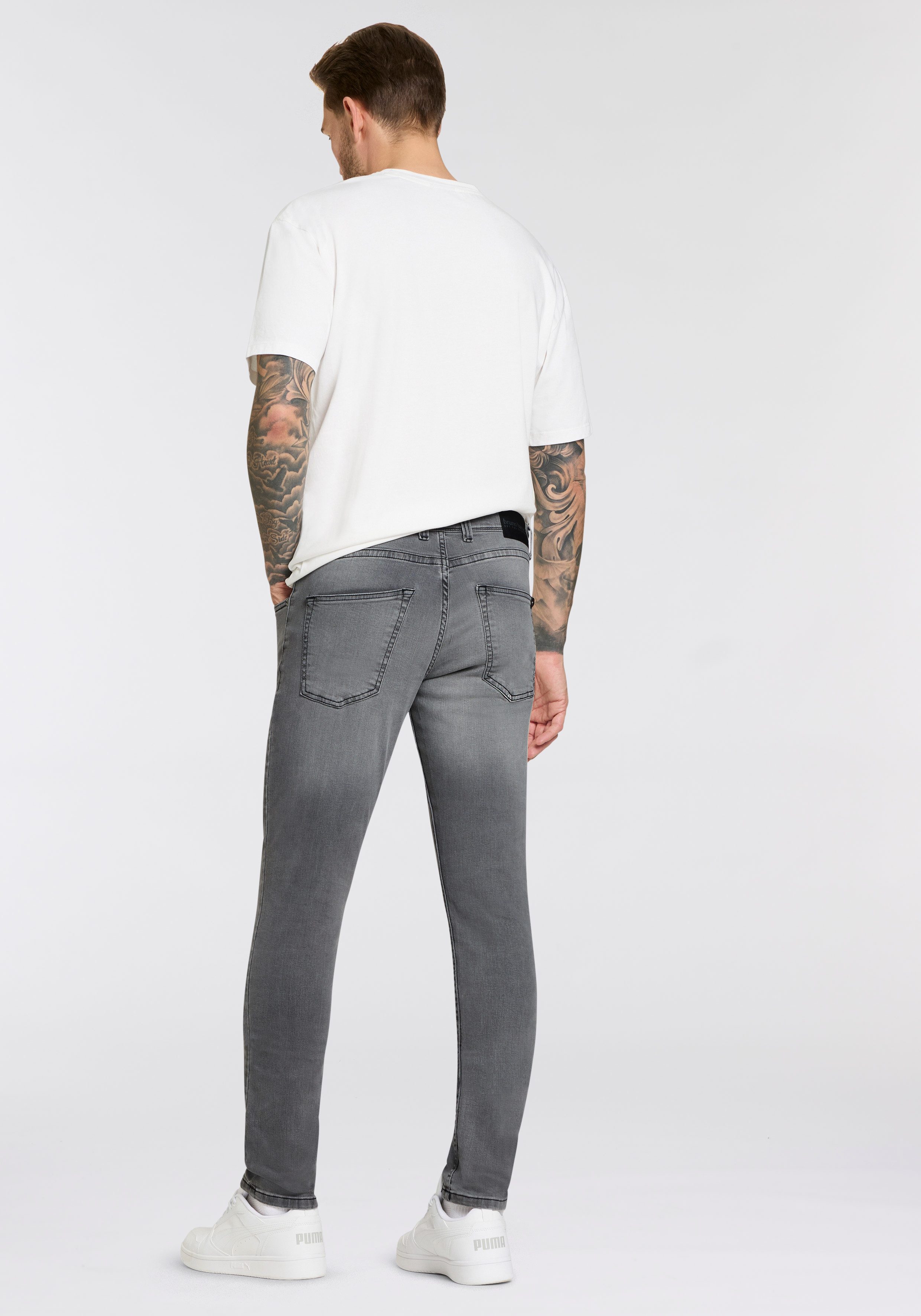 Bruno Banani Slim fit jeans Jimmy (stretch) smalle pijp, lage taillehoogte, met knoopsluiting