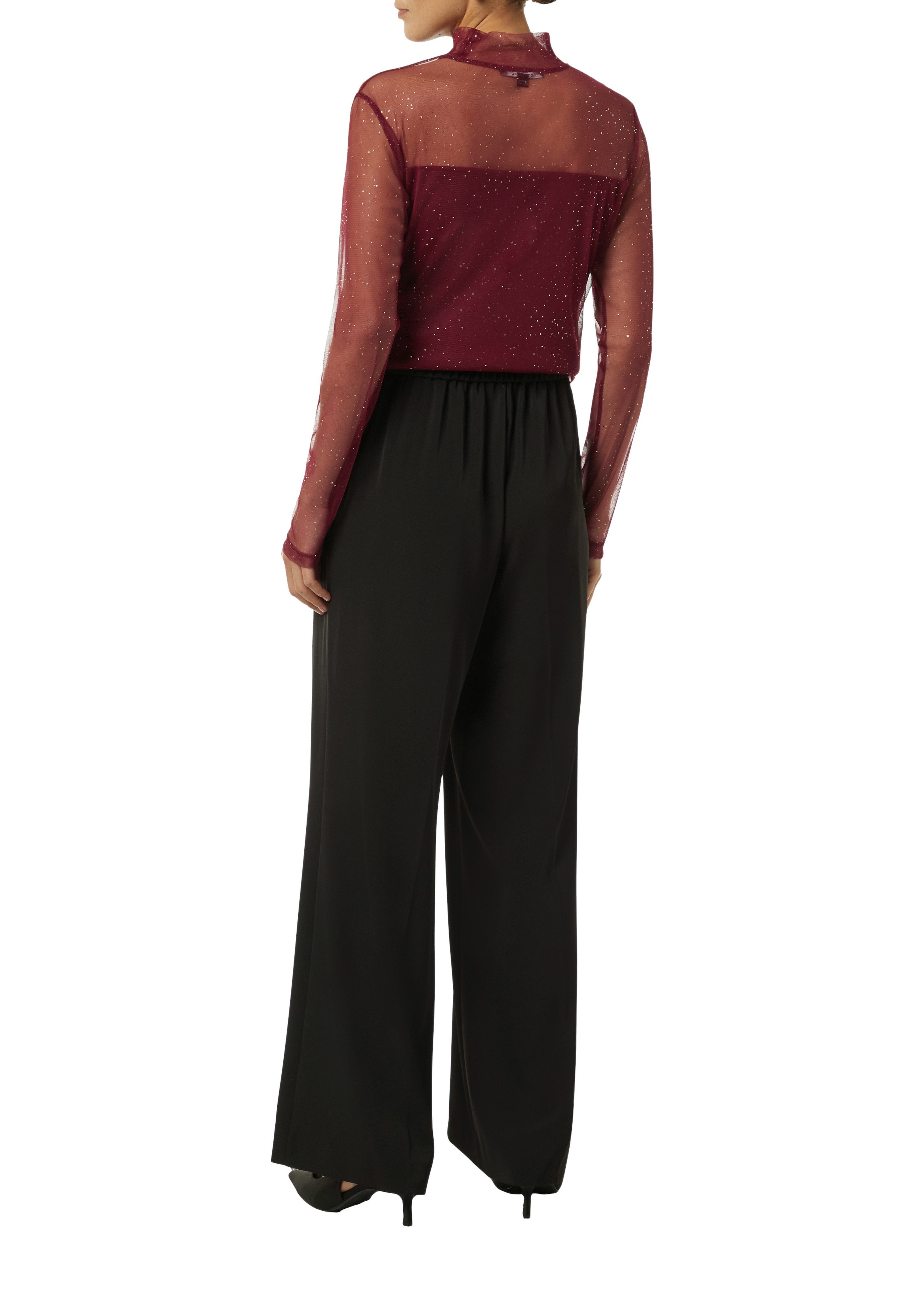 Comma Shirt met lange mouwen in halftransparante look