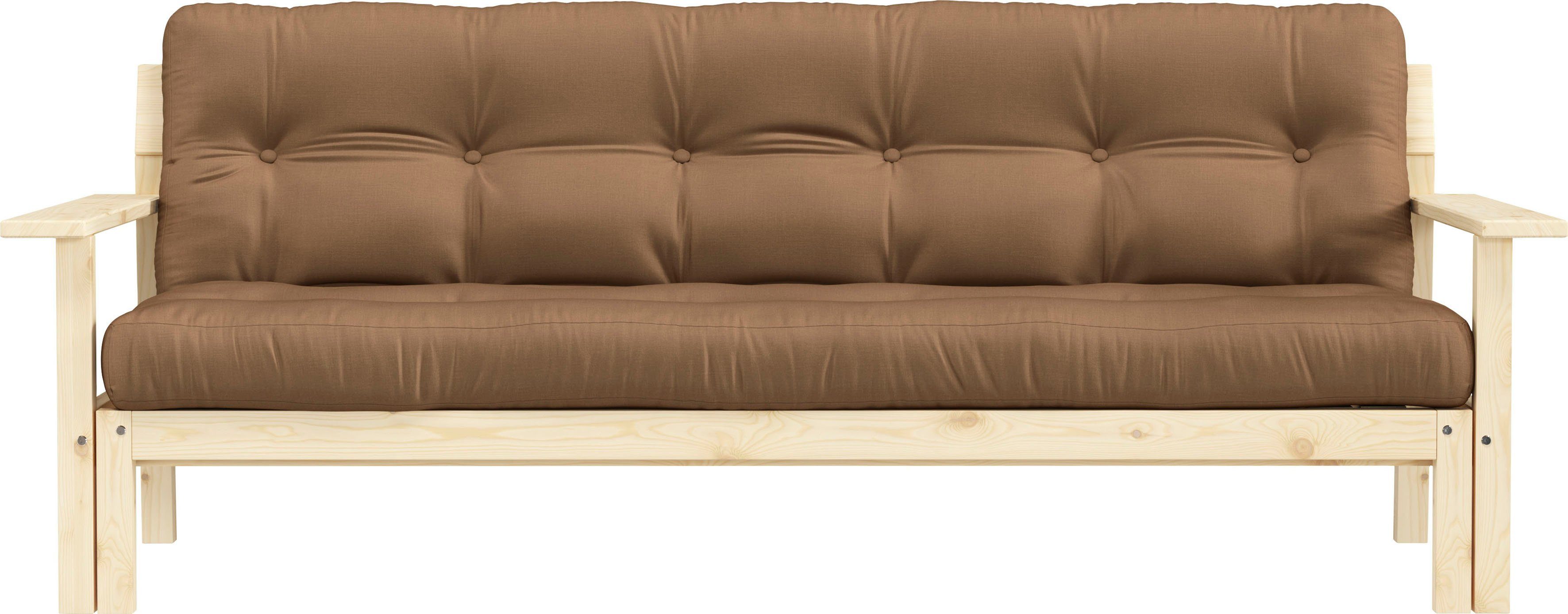 Karup Slaapbank Unwind Met houtstructuur, incl. futonmatras, ligoppervlak 130x190 cm bruin, slaapbanken, Breedte ligoppervlak: 130 cm, Lengte
