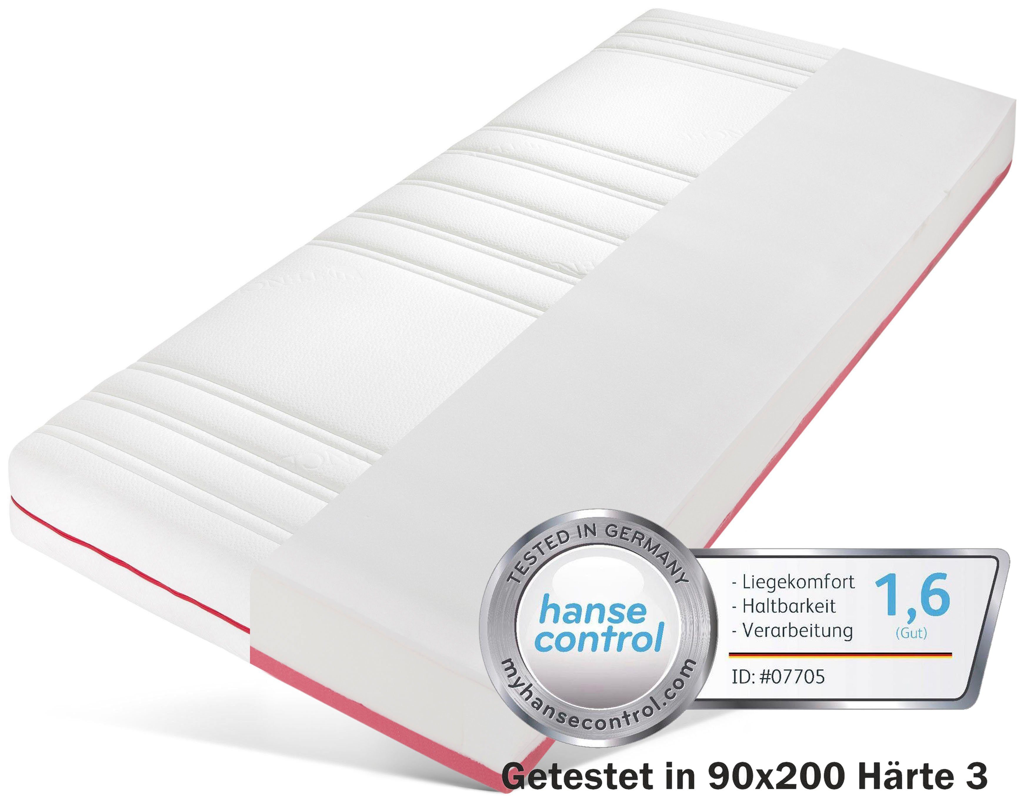 BeSports Pocketveringsmatras Active Flex hoogte 22 cm pocketvering matrassen maat 100 cm x 200 cm x 22 cm wit