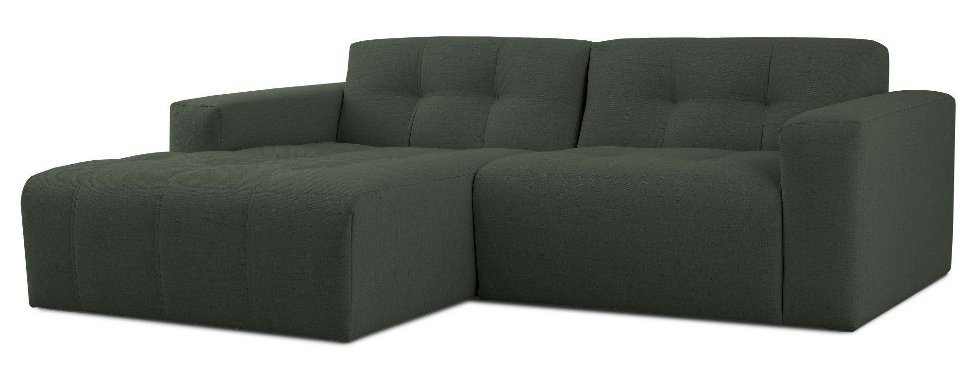 INOSIGN Hoekbank Tapley Breedte 221 cm, L-vorm, fijne structuur, met knoopstiksel, vloerhoog