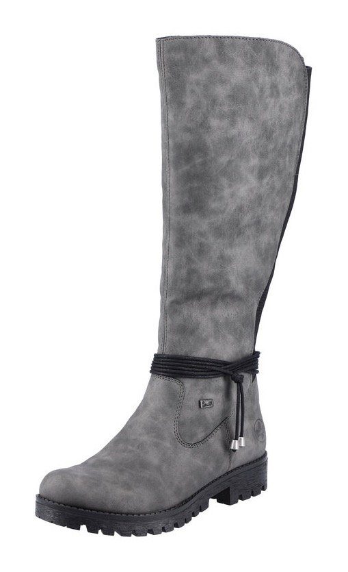 Rieker Winterlaarzen , lange laarzen, stretch, rits, met warme voering dames winterlaarzen maat 36 EU grijs