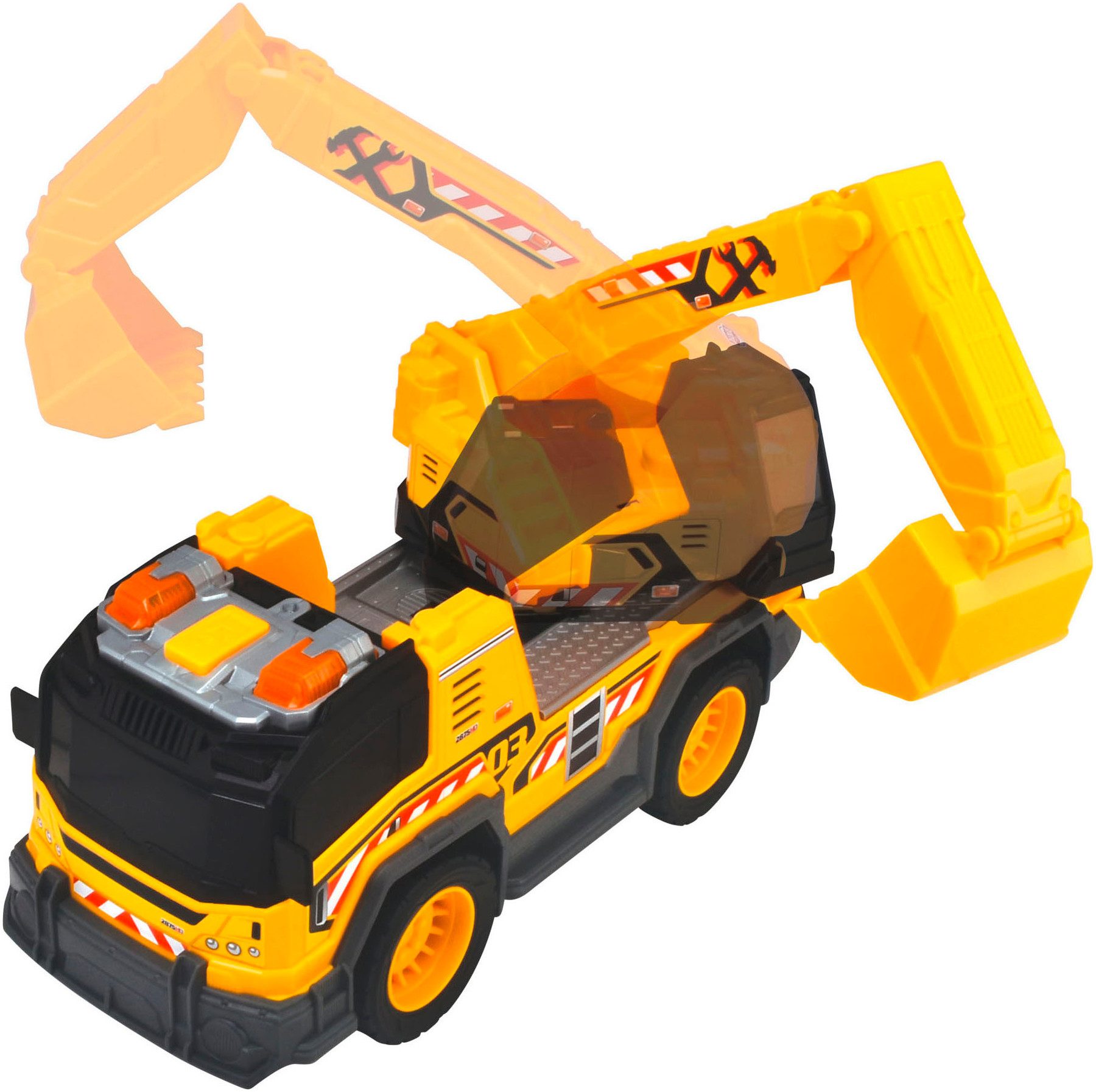 Dickie Toys Speelgoed-bouwauto Excavator Truck met licht en geluid