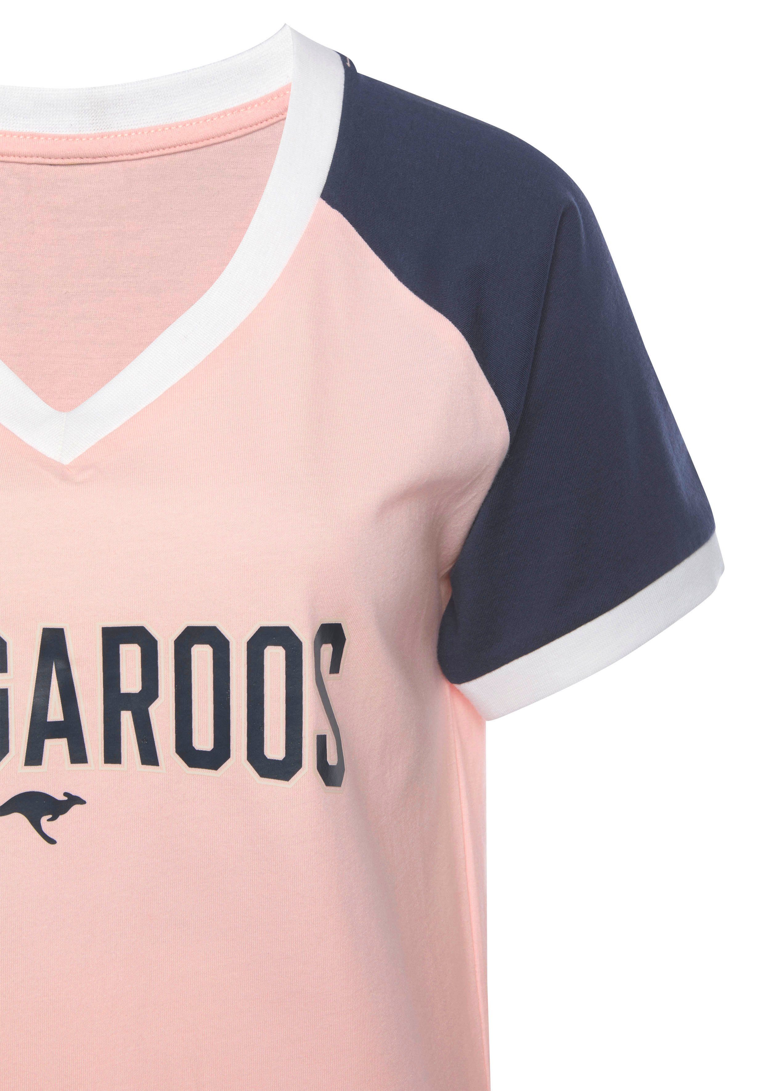 KangaROOS Big-shirt met contrastkleurige raglanmouwen