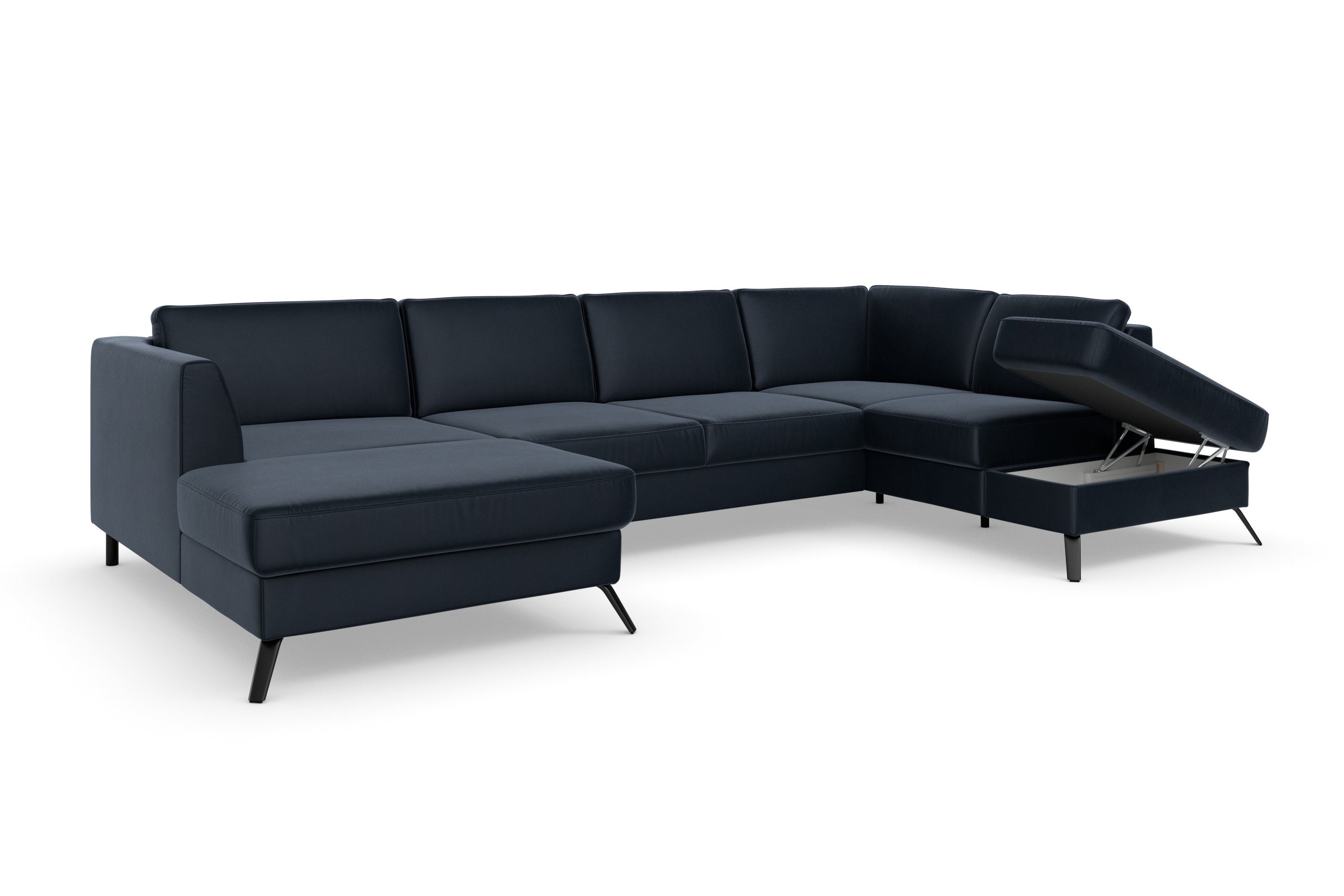 sit&more Zithoek Olsen U-vorm inclusief zitdiepteverstelling, naar keuze met slaapfunctie, 15 cm hoog