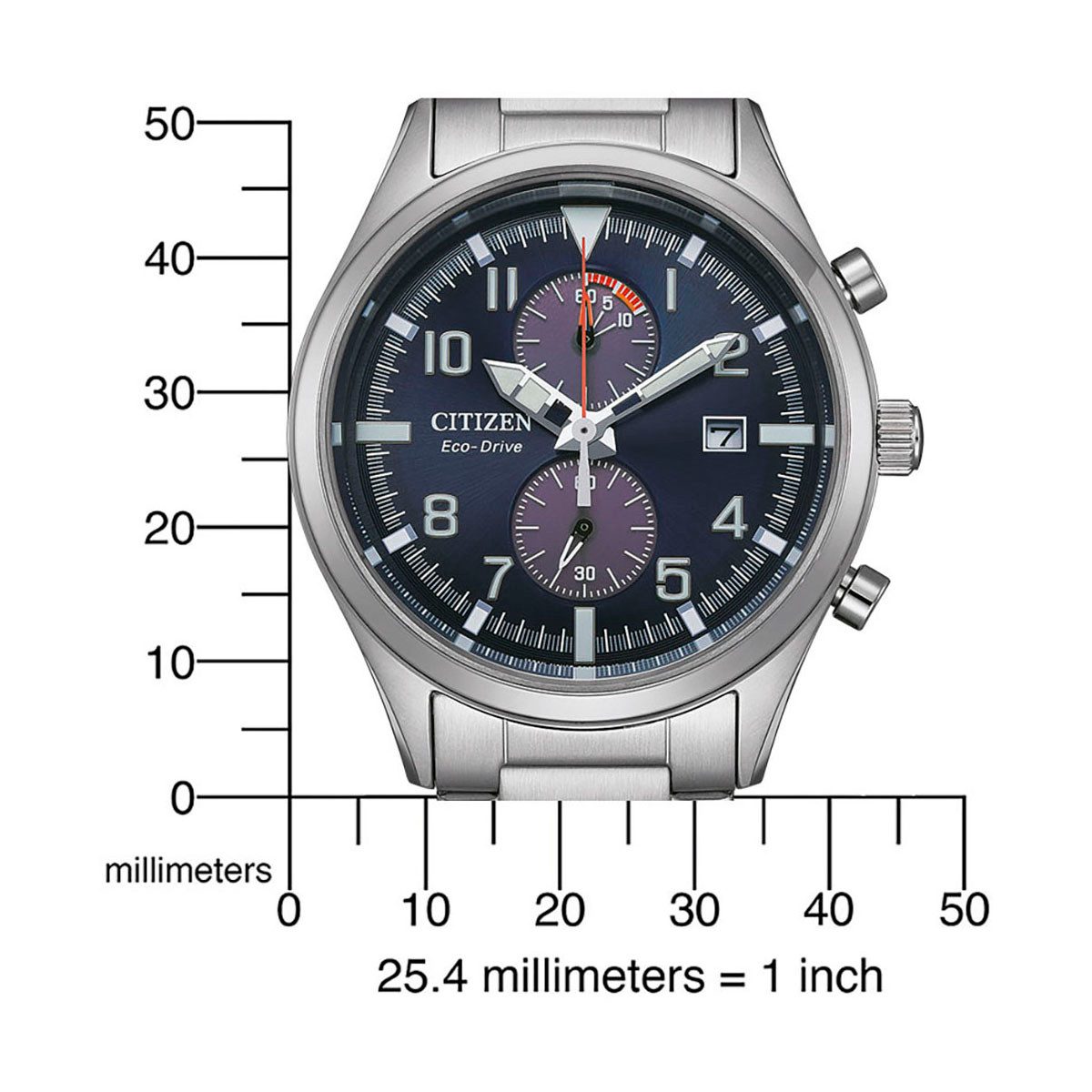 Citizen Chronograaf Polshorloge, herenhorloge, solar, stopwatchfunctie, roestvrijstalen band