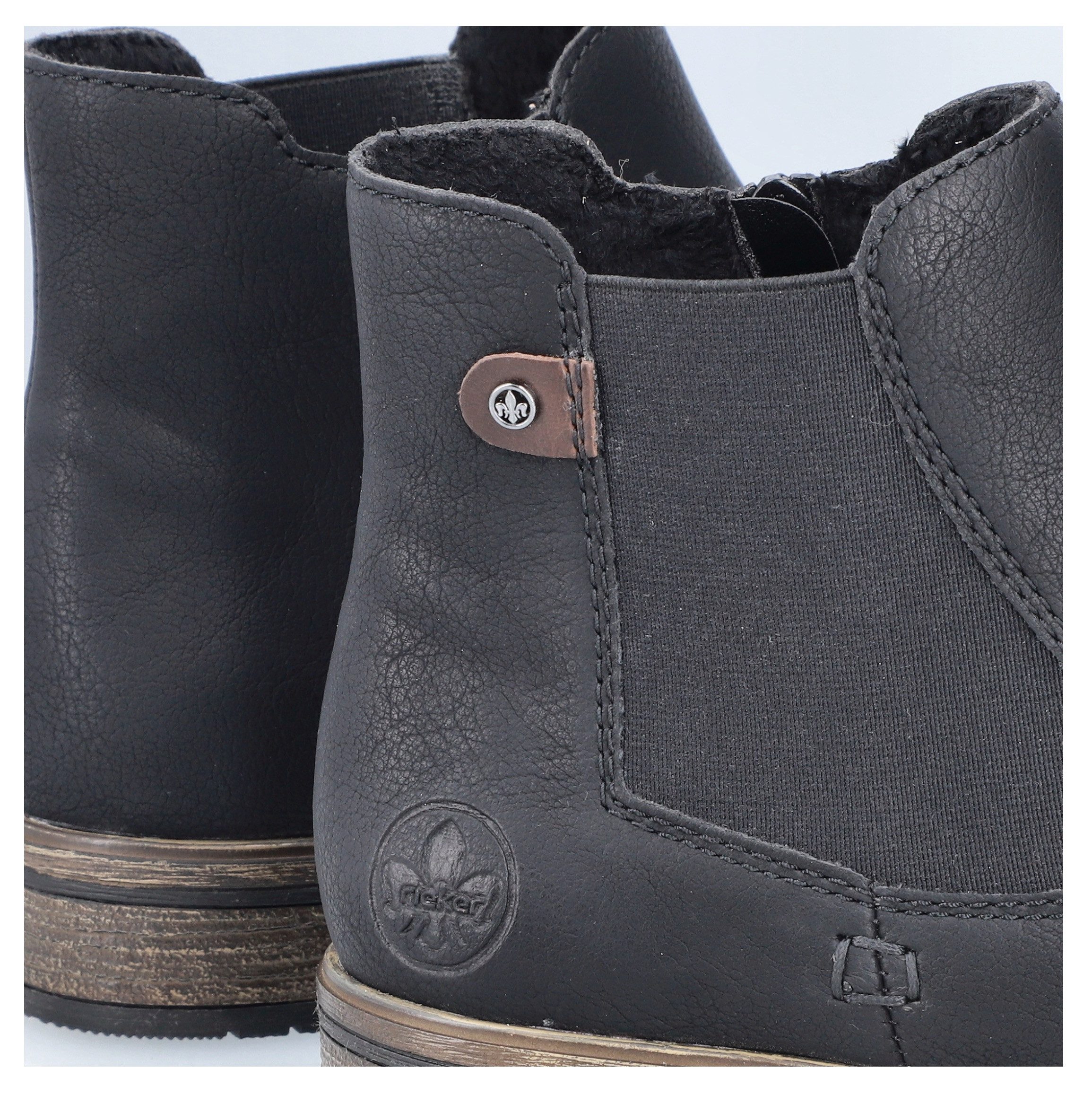 Rieker Chelsea-boots , instappers, enkellaars, blokhak, met verwarmende textielvoering