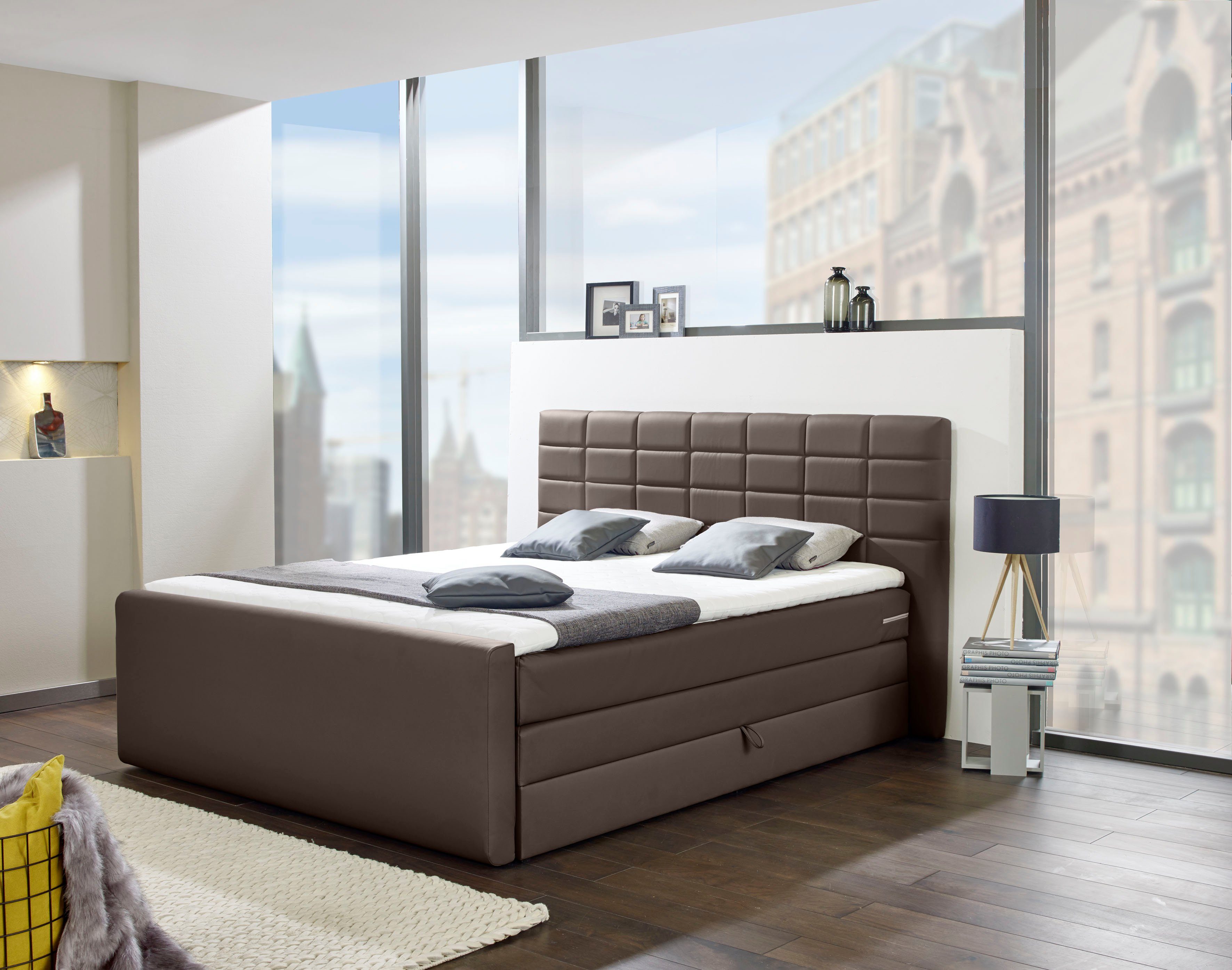 INOSIGN Boxspring Lethbridge incl. bedbox en matrastopper, twee matrastypes in h2