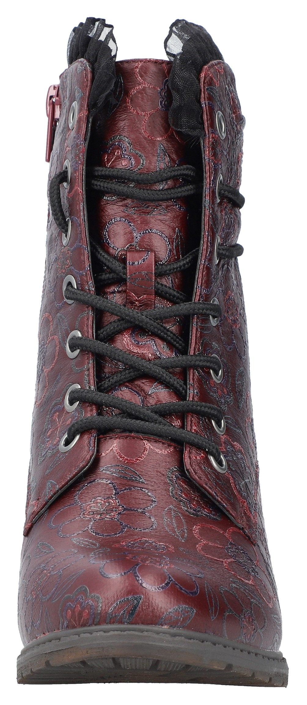 Rieker Winterlaarsjes veterschoenen, ritssluiting laarzen, hakken, bloemenprint
