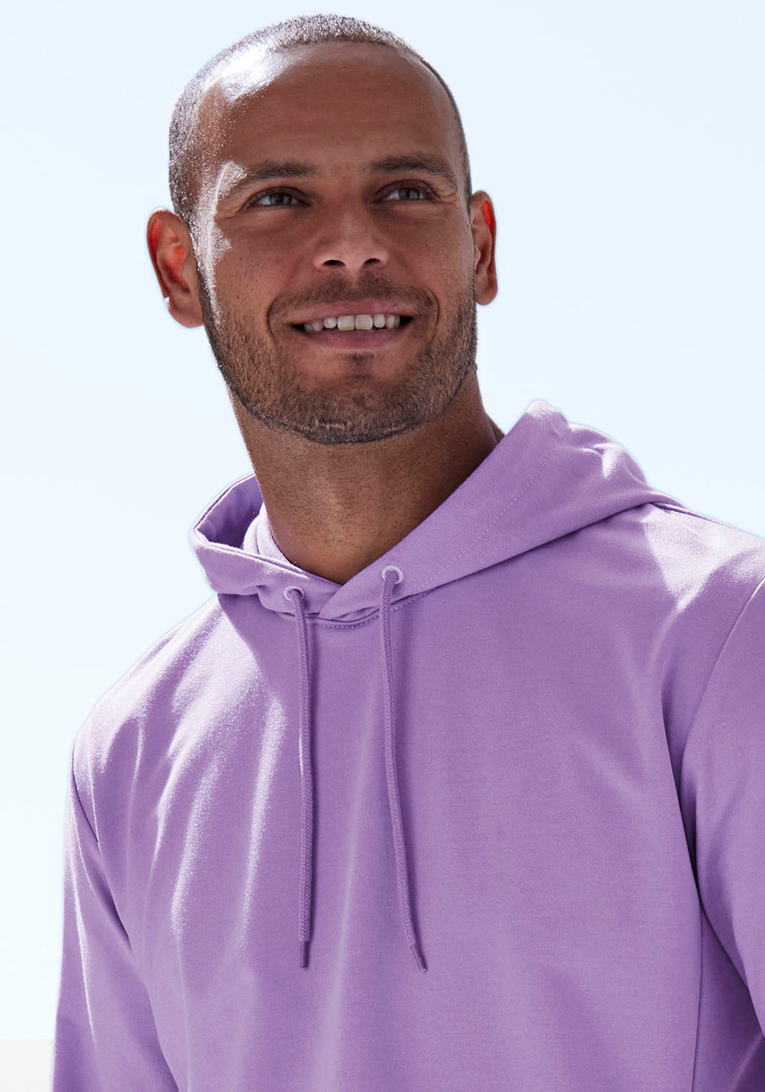 John Devin Hoodie Langarm, sweatshirt met ronde hals en capuchon, katoenmix