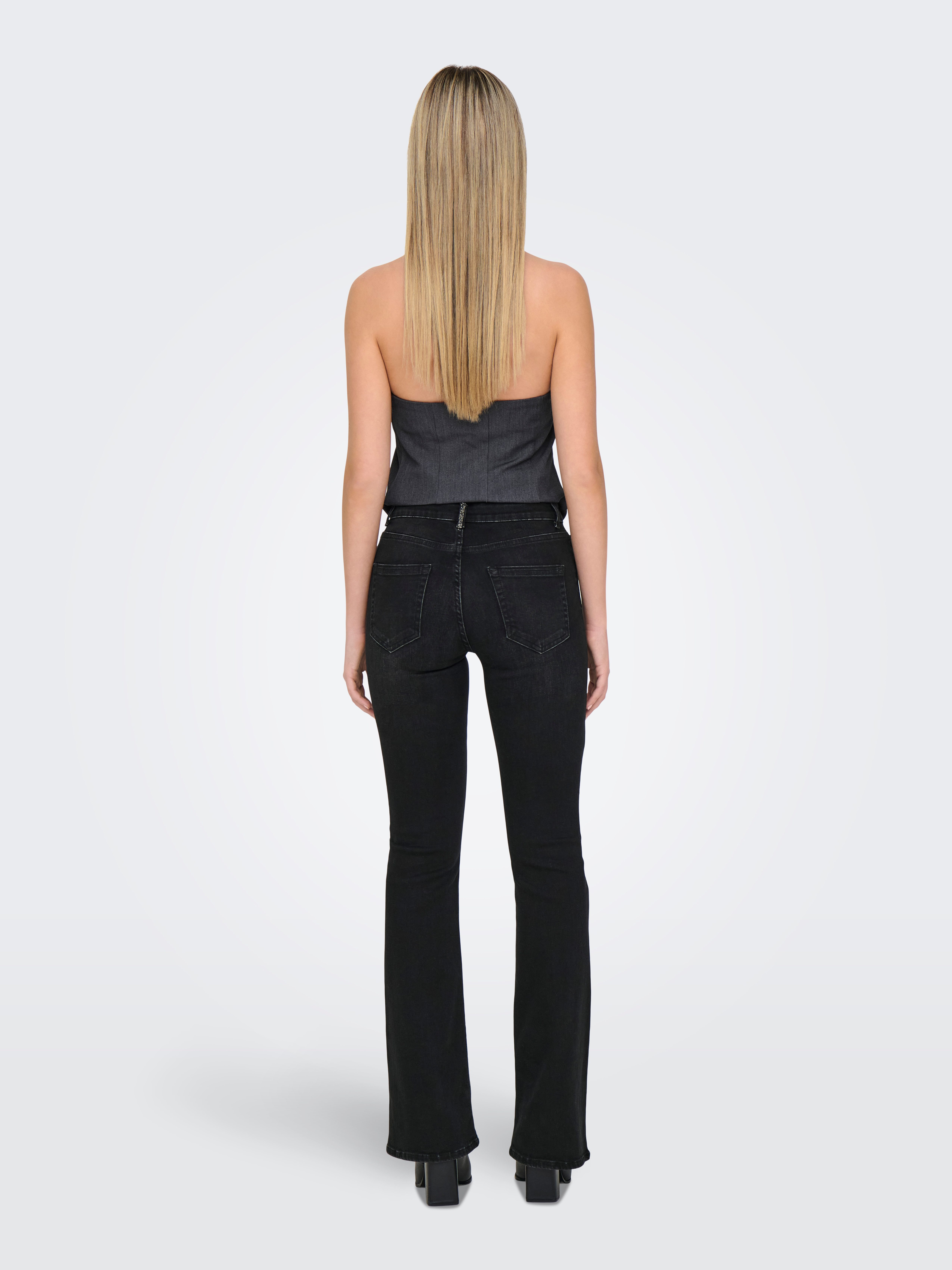 Only Bootcut jeans ONLBLUSH RHINESTONE MID FLARE DNM TAI