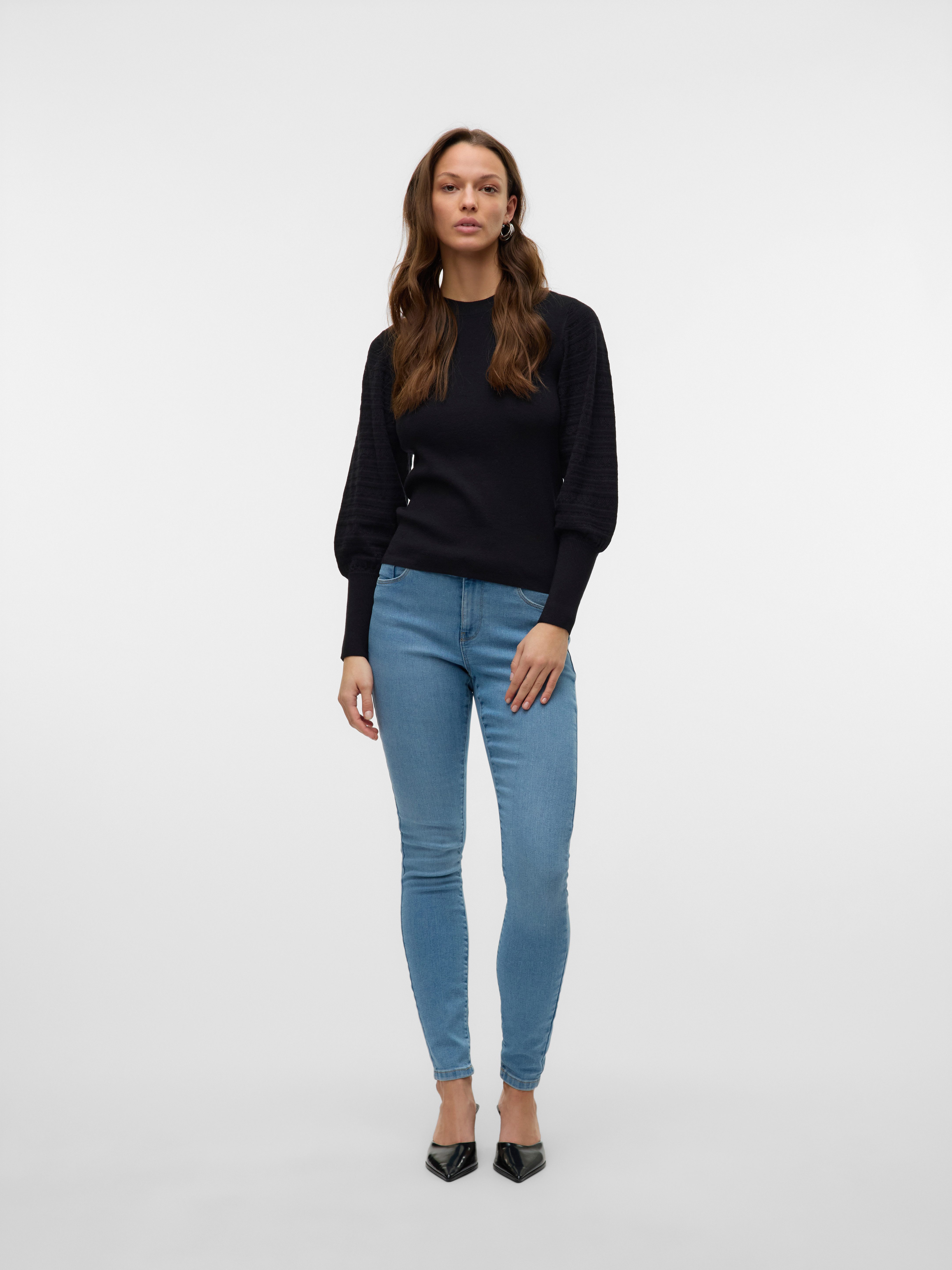 Vero Moda Gebreide trui VMHOLLYPOINTELLE LS O-NCK PULLOVE GA BOO
