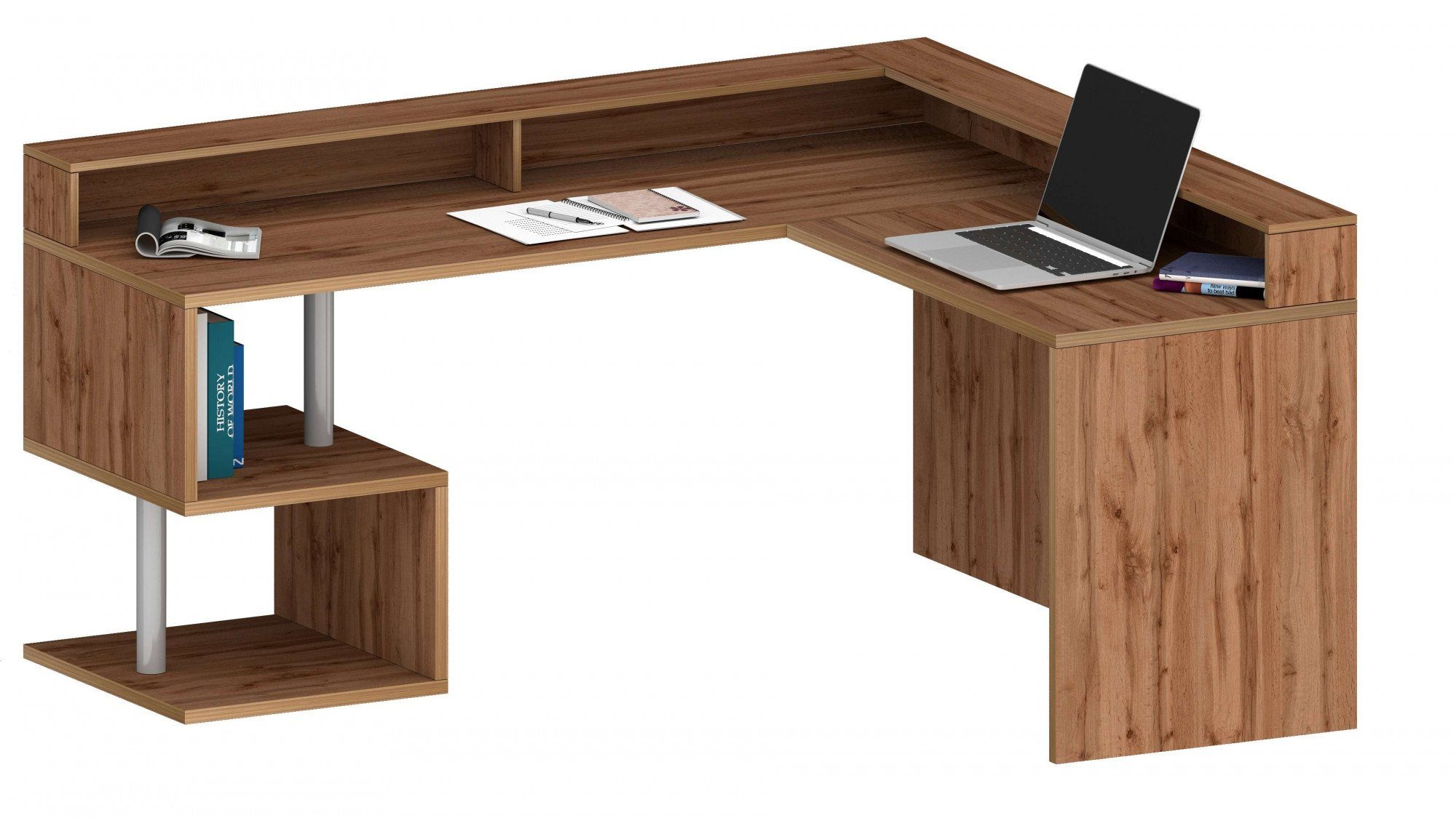 INOSIGN Hoekbureau Esse, Bureau in modern design met of zonder monitorsteun breedte 180/160 cm, made in italy