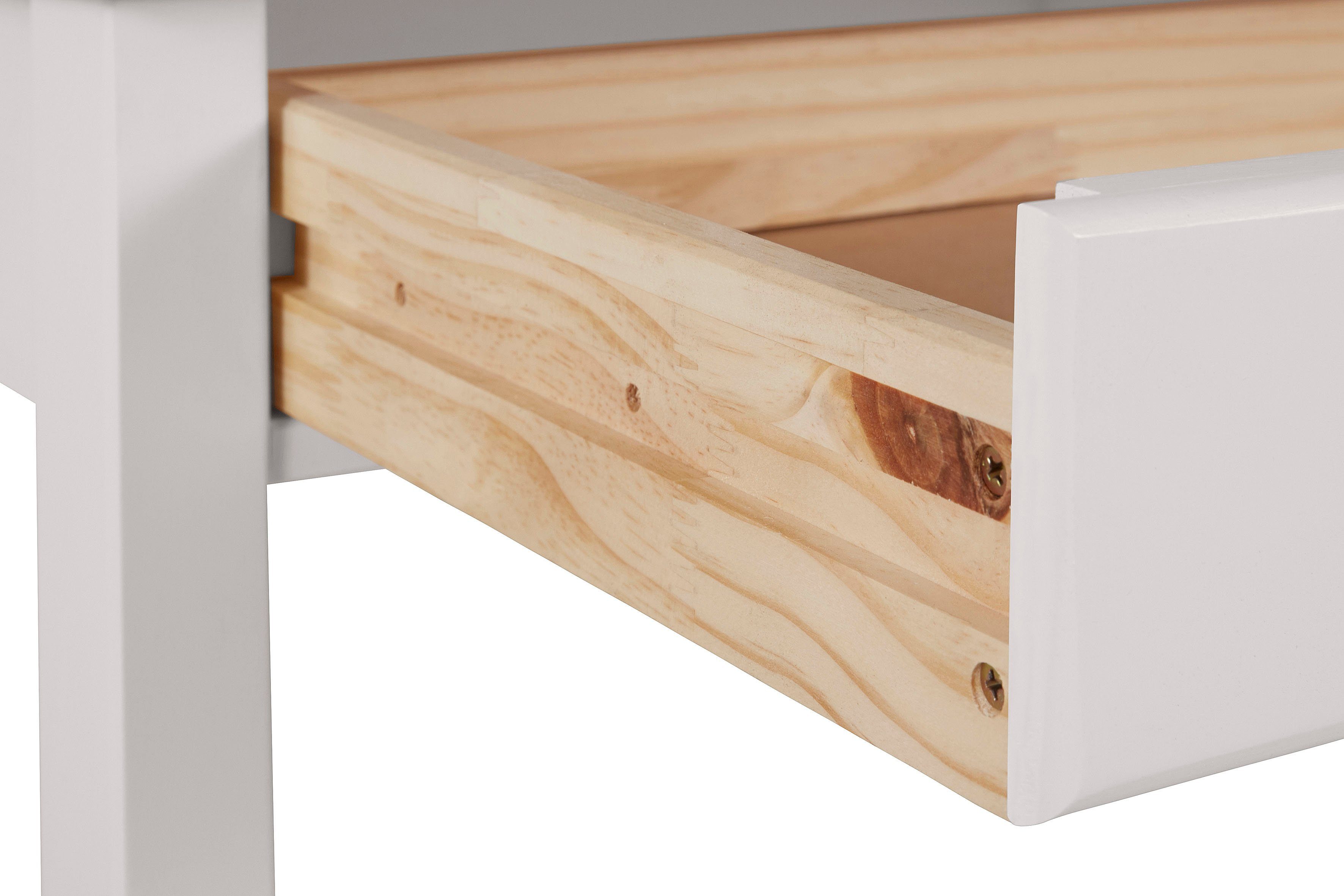 INOSIGN Bureau Gava van massief grenenhout, met praktische verzonken grepen, breedte 140 cm