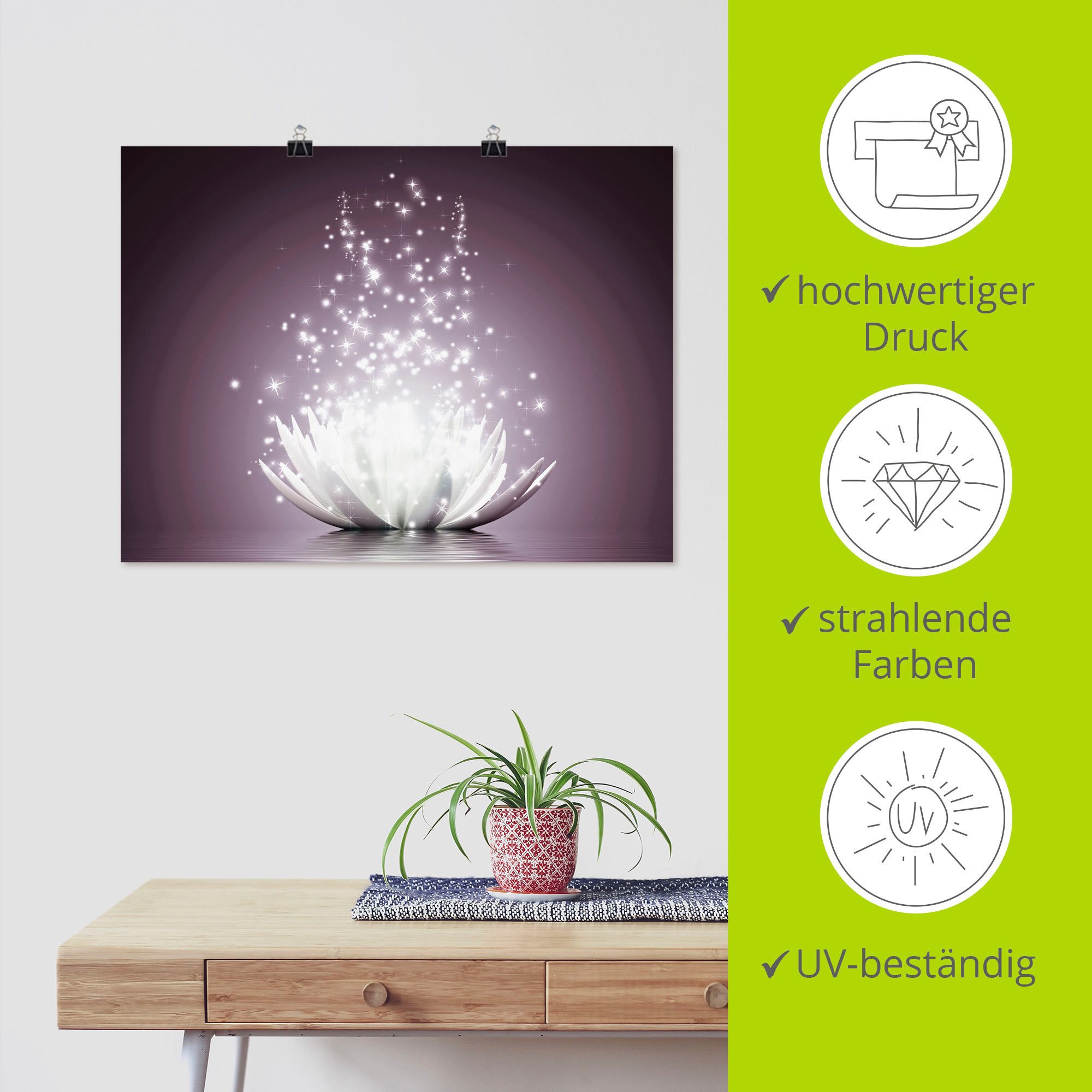 Artland Artprint Magie van de lotusbloem als artprint op linnen, poster, muursticker in verschillende maten