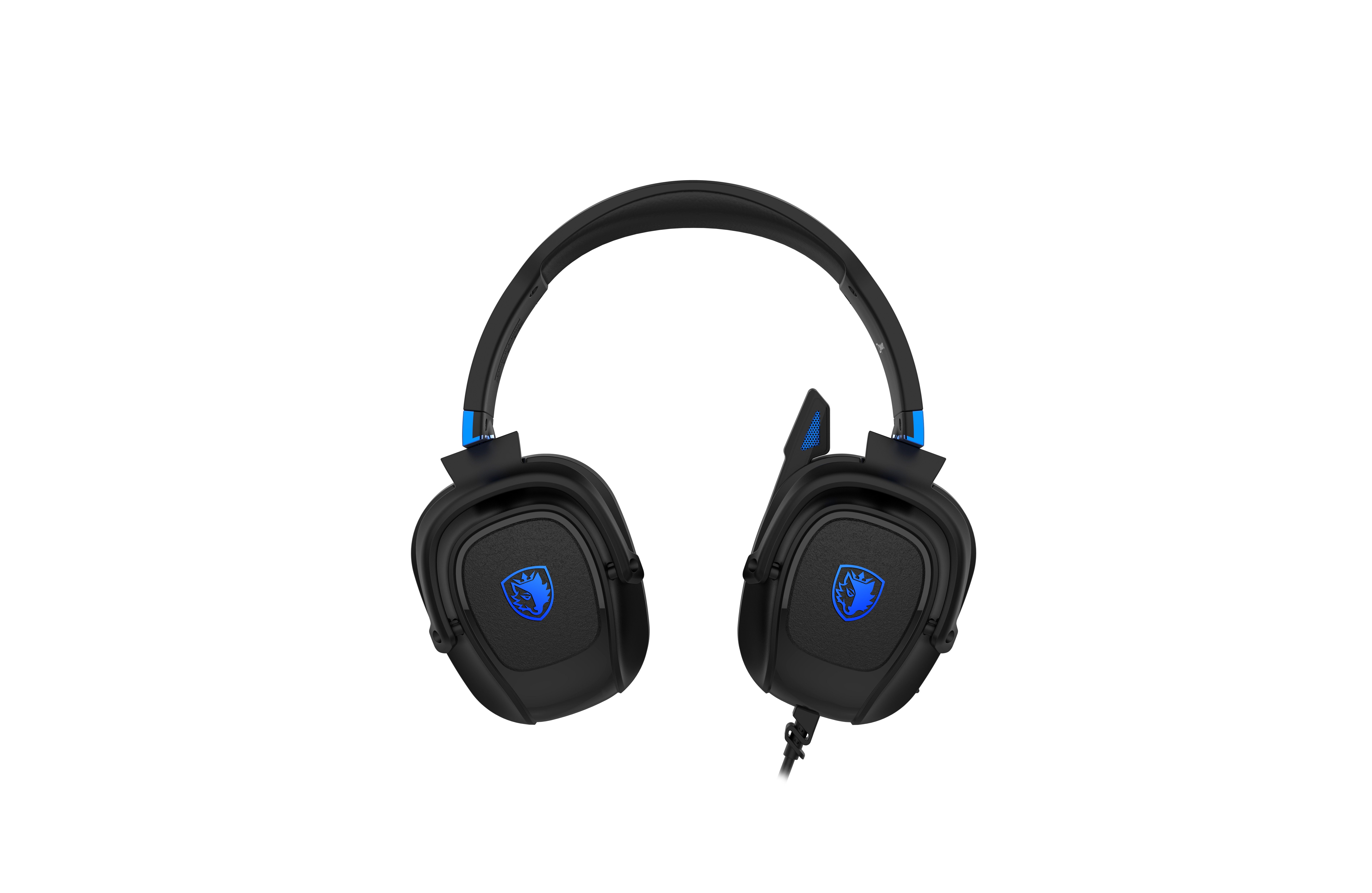 Sades Gaming-headset Zpower SA-732 gaming headset, zwart/blauw, USB, bedraad Stereo, over-ear, PC, PST, Xbox, Nintendo Switch, VR, Telefoon