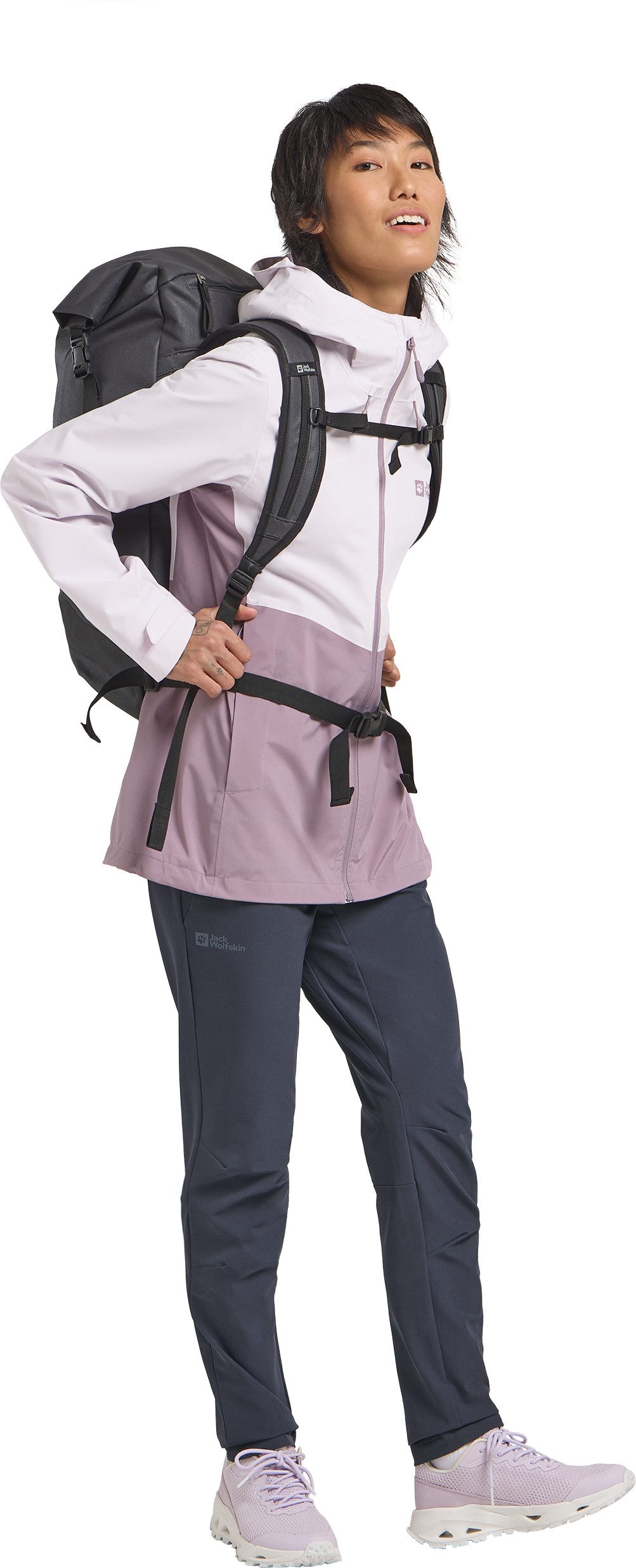 Jack Wolfskin Functioneel jack WEILTAL 2L JKT W Capuchon: vast verbonden met de jas