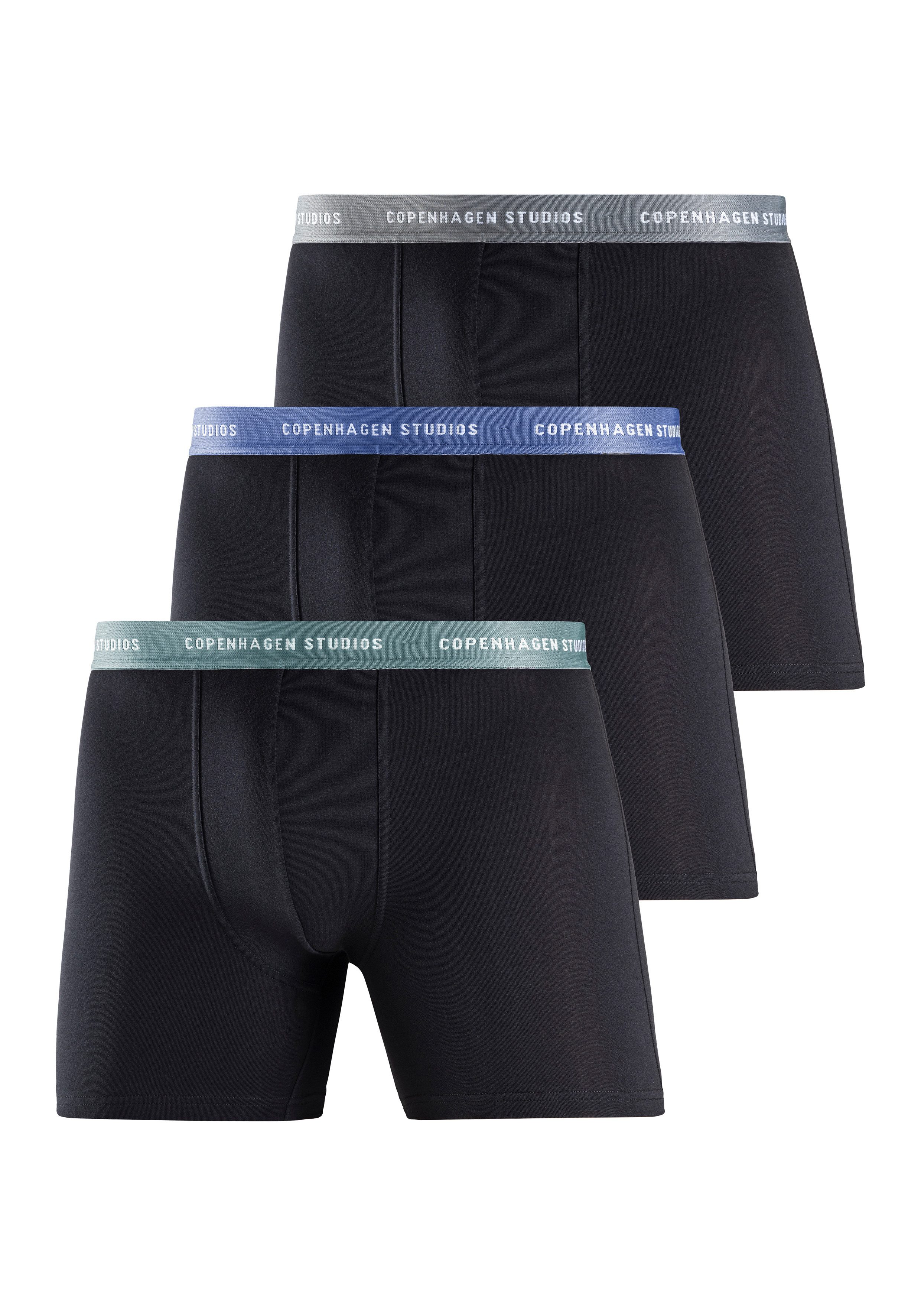 OTTO Copenhagen Studios Boxershort voor heren met langere pijpen en logo-tailleband (3 stuks) heren boxershorts maat XL zwart