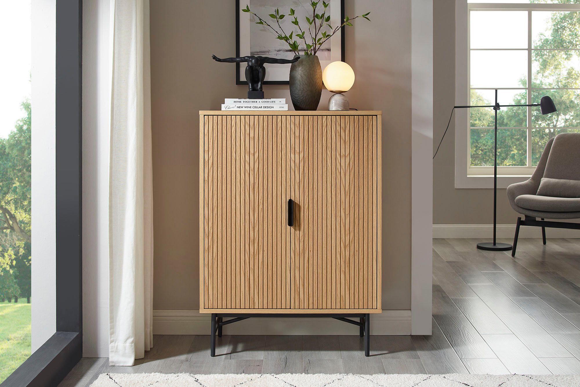 SalesFever Kast Eiken echt houtfineer dressoirs beige