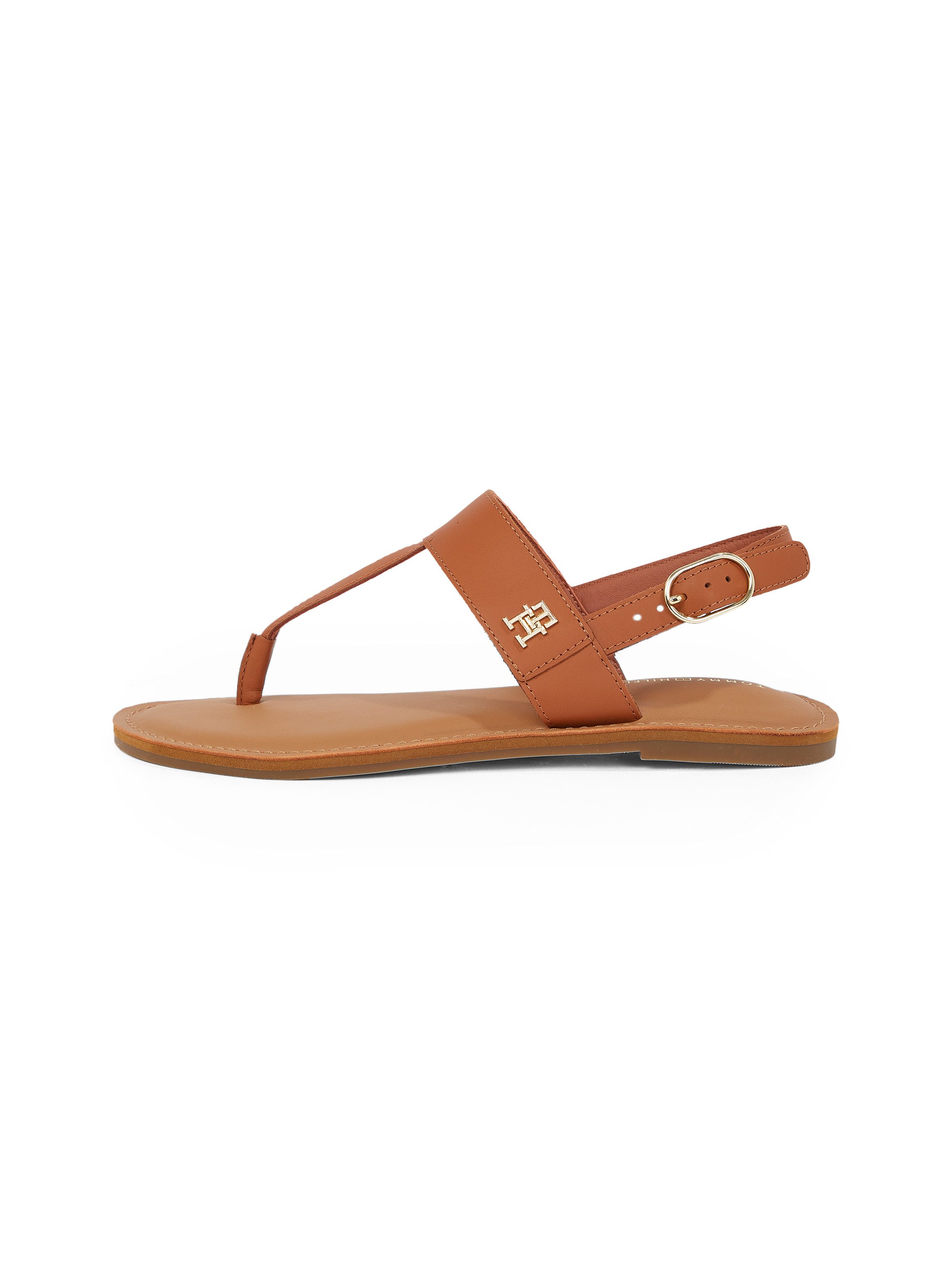 Tommy Hilfiger Sandalen LEATHER THONG SANDAL , sandaal, zomerschoen, flats met teenband